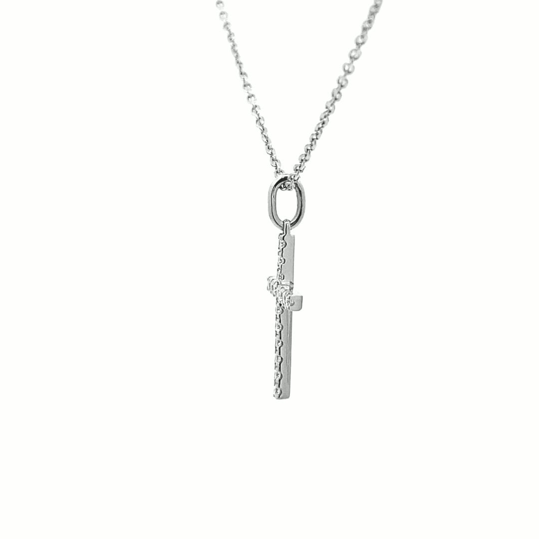 14K Gold 16 Diamond Cross Pendant(0.18ct) - dagatchi.com