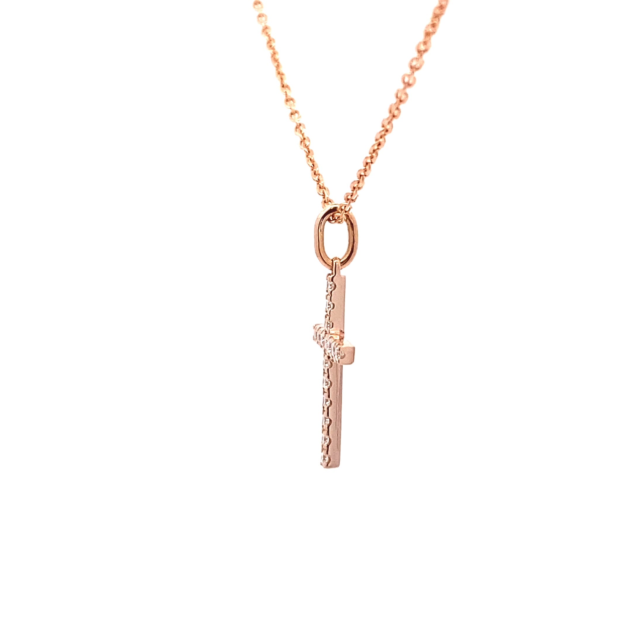 14K Gold 16 Diamond Cross Pendant(0.18ct) - dagatchi.com