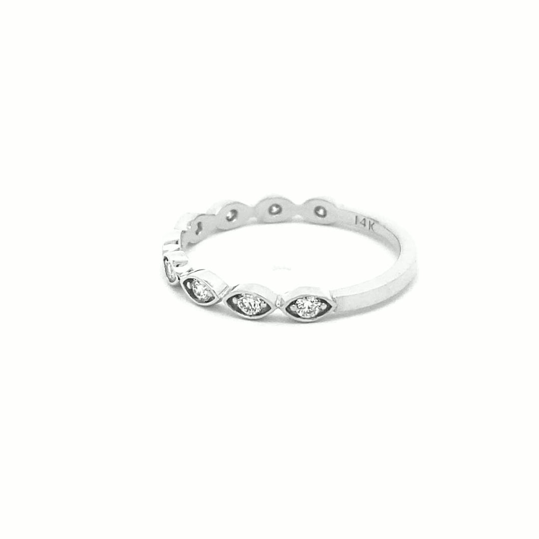 14K Gold Connected Leaf Sparkle Ring(0.27ct) - dagatchi.com