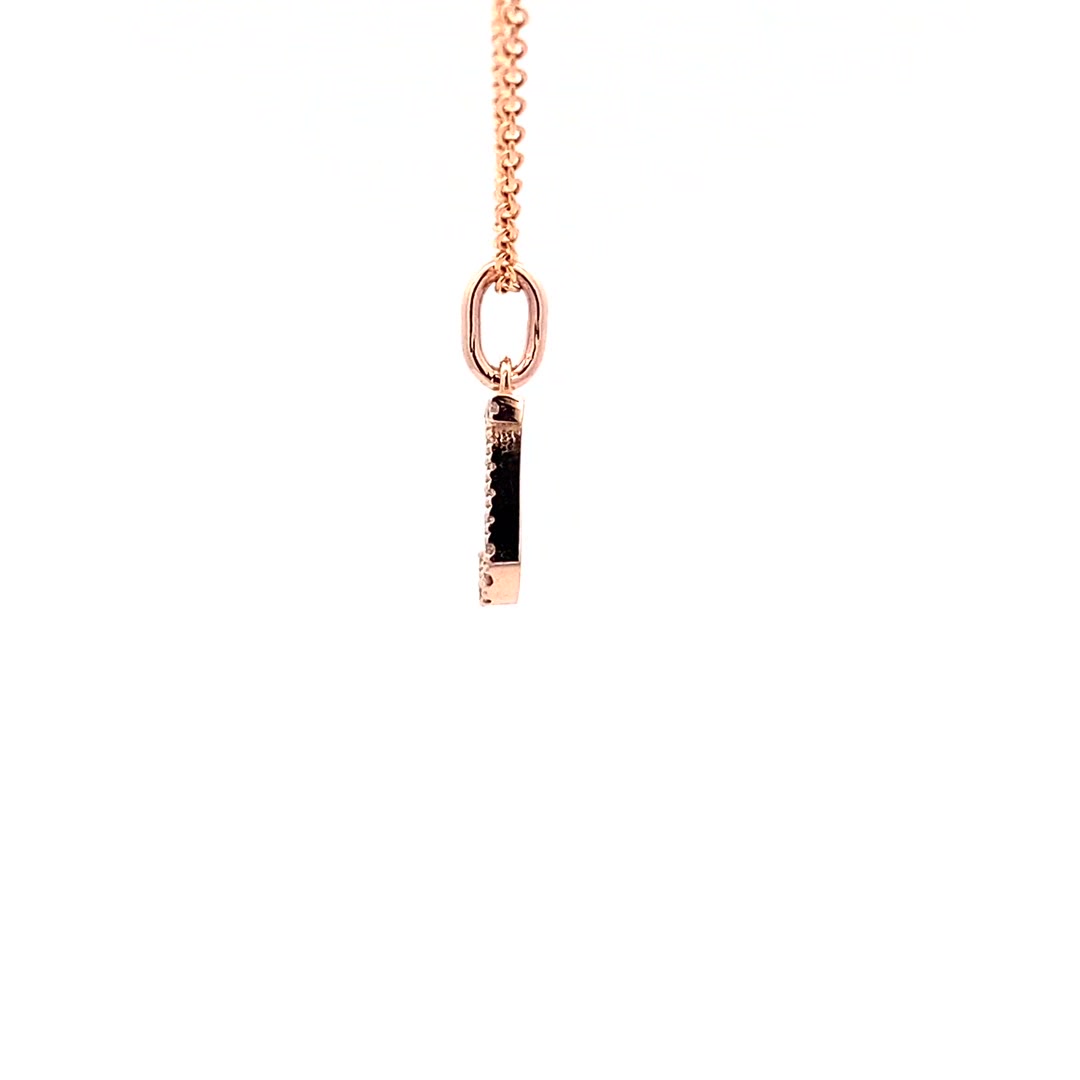 14K Gold Initial Diamond Pendant J(0.05ct) - dagatchi.com