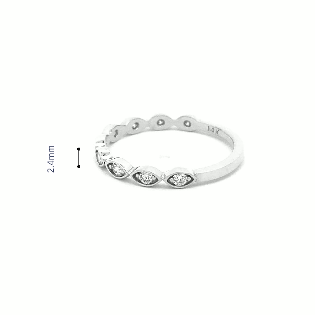 14K Gold Connected Leaf Sparkle Ring(0.27ct) - dagatchi.com