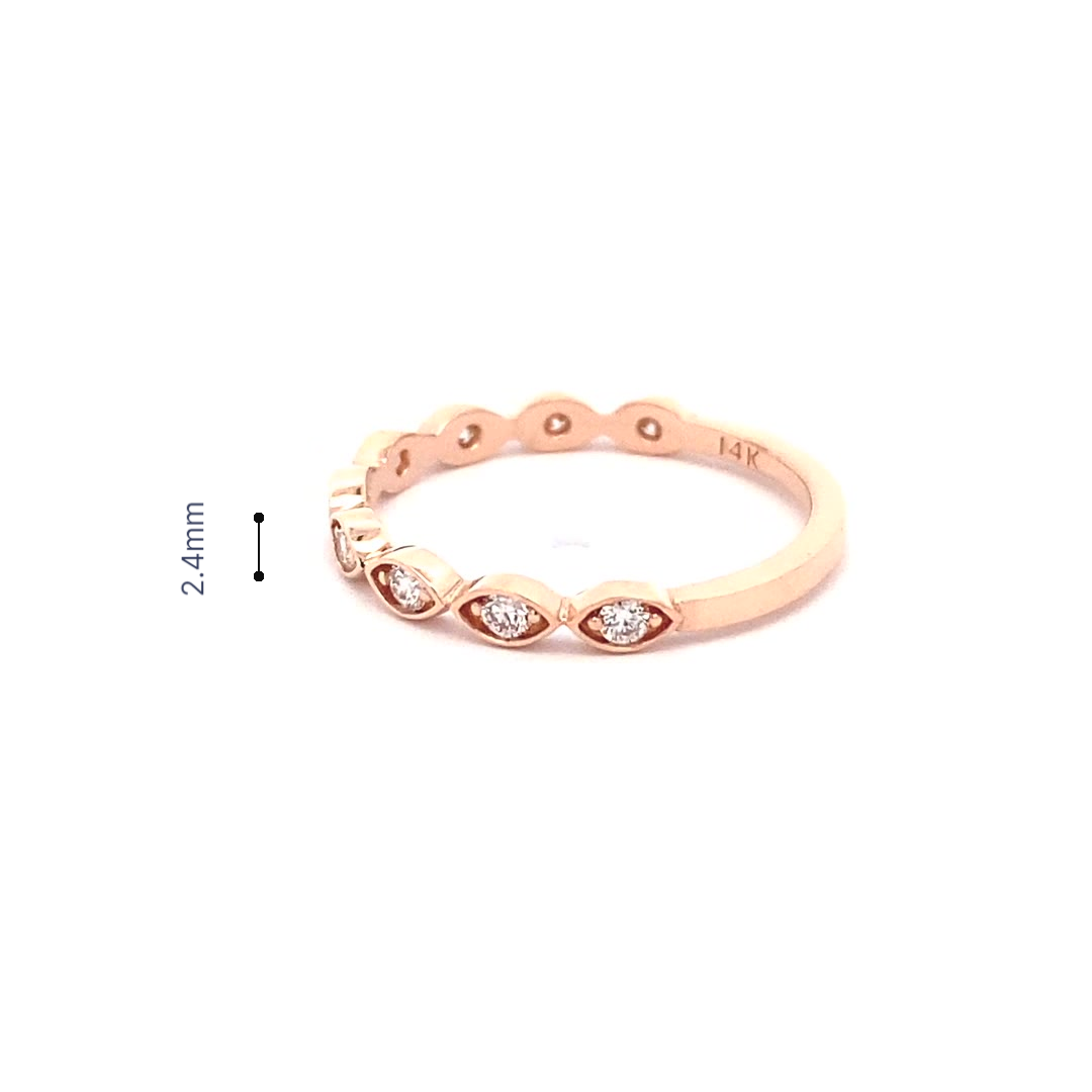 14K Gold Connected Leaf Sparkle Ring(0.27ct) - dagatchi.com