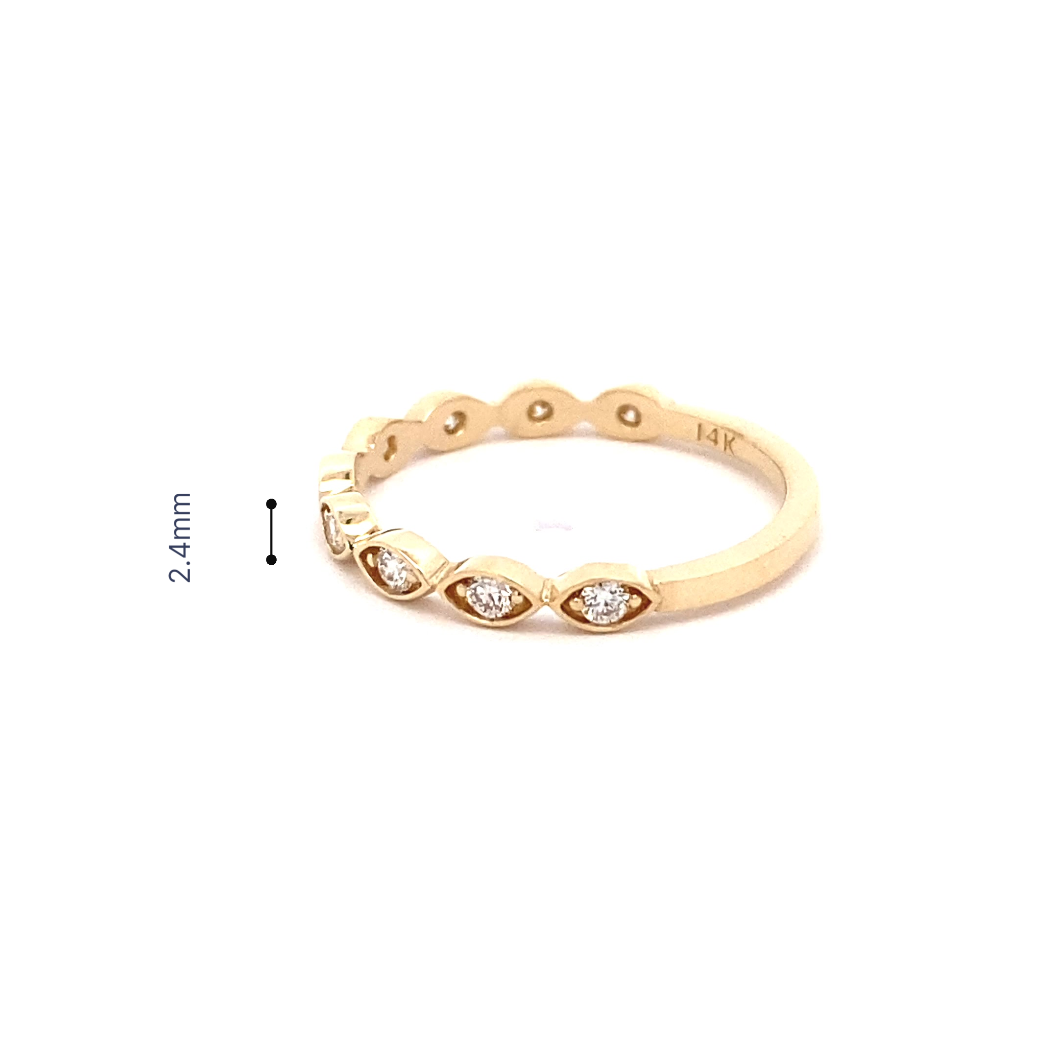 14K Gold Connected Leaf Sparkle Ring(0.27ct) - dagatchi.com