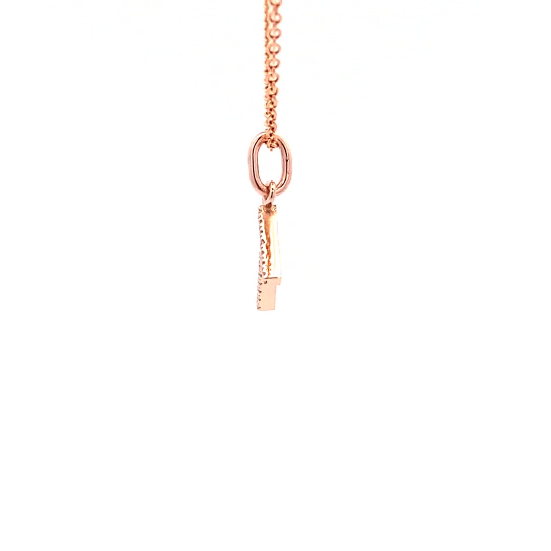 14K Gold Initial Diamond Pendant T(0.05ct) - dagatchi.com