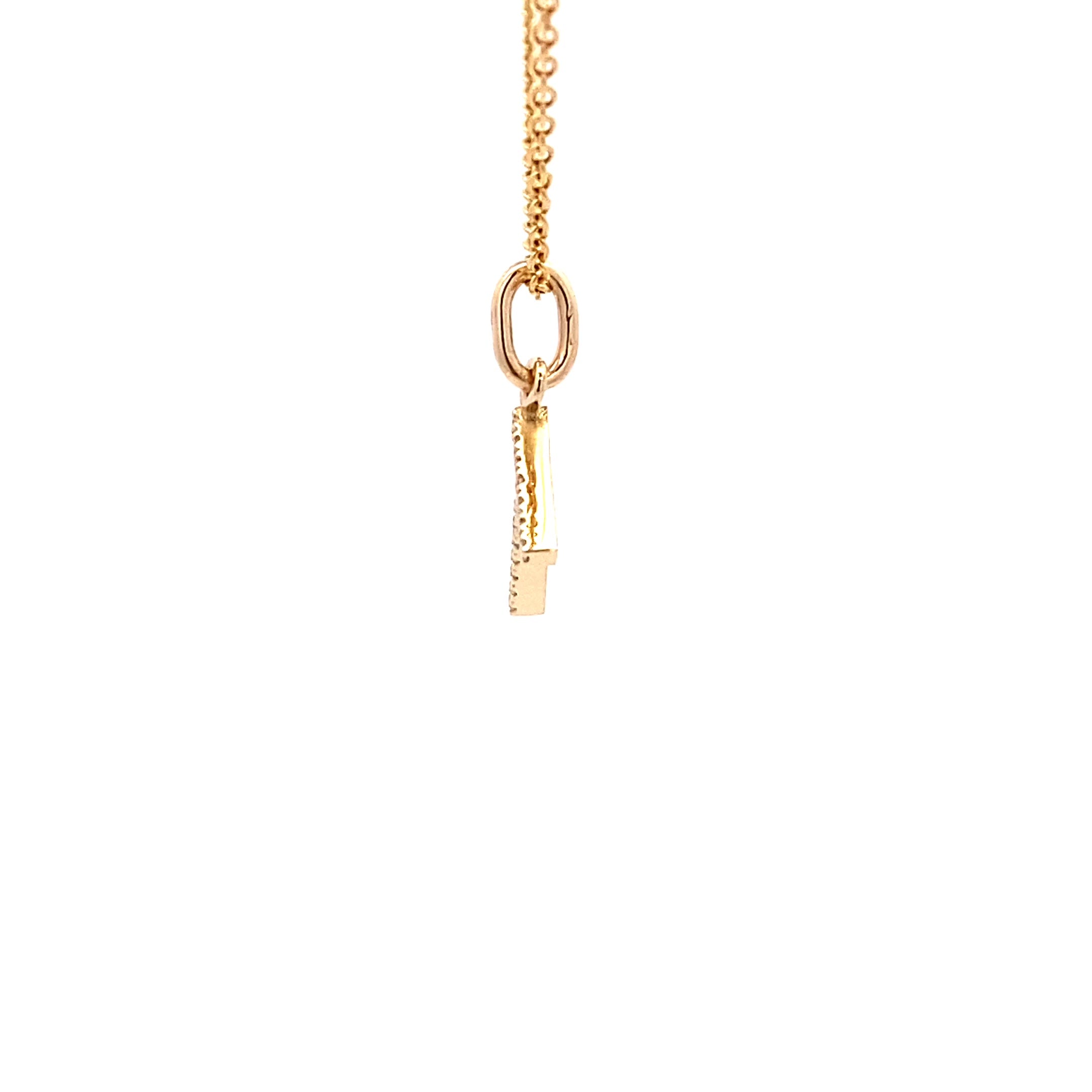 14K Gold Initial Diamond Pendant T(0.05ct) - dagatchi.com