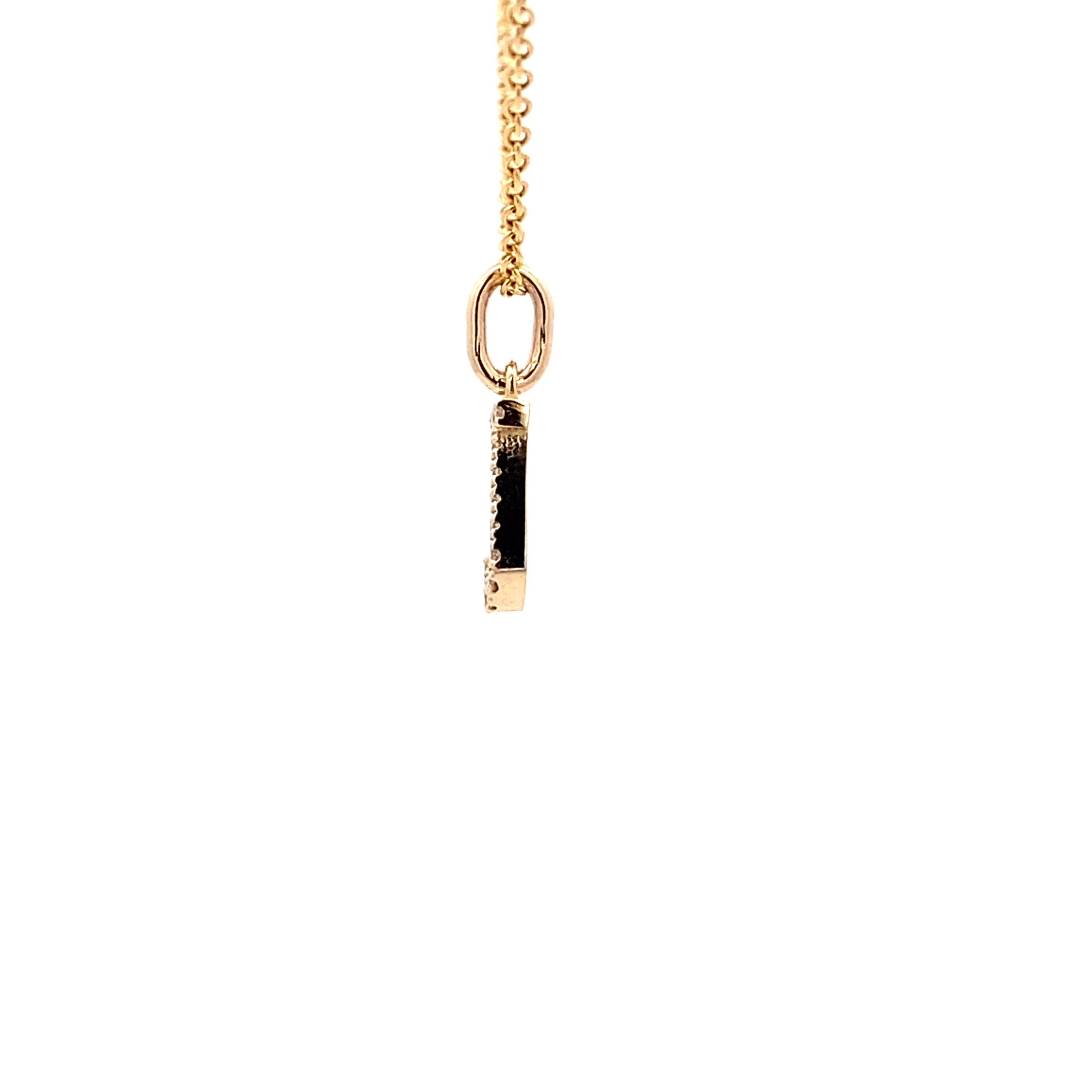 14K Gold Initial Diamond Pendant J(0.05ct) - dagatchi.com
