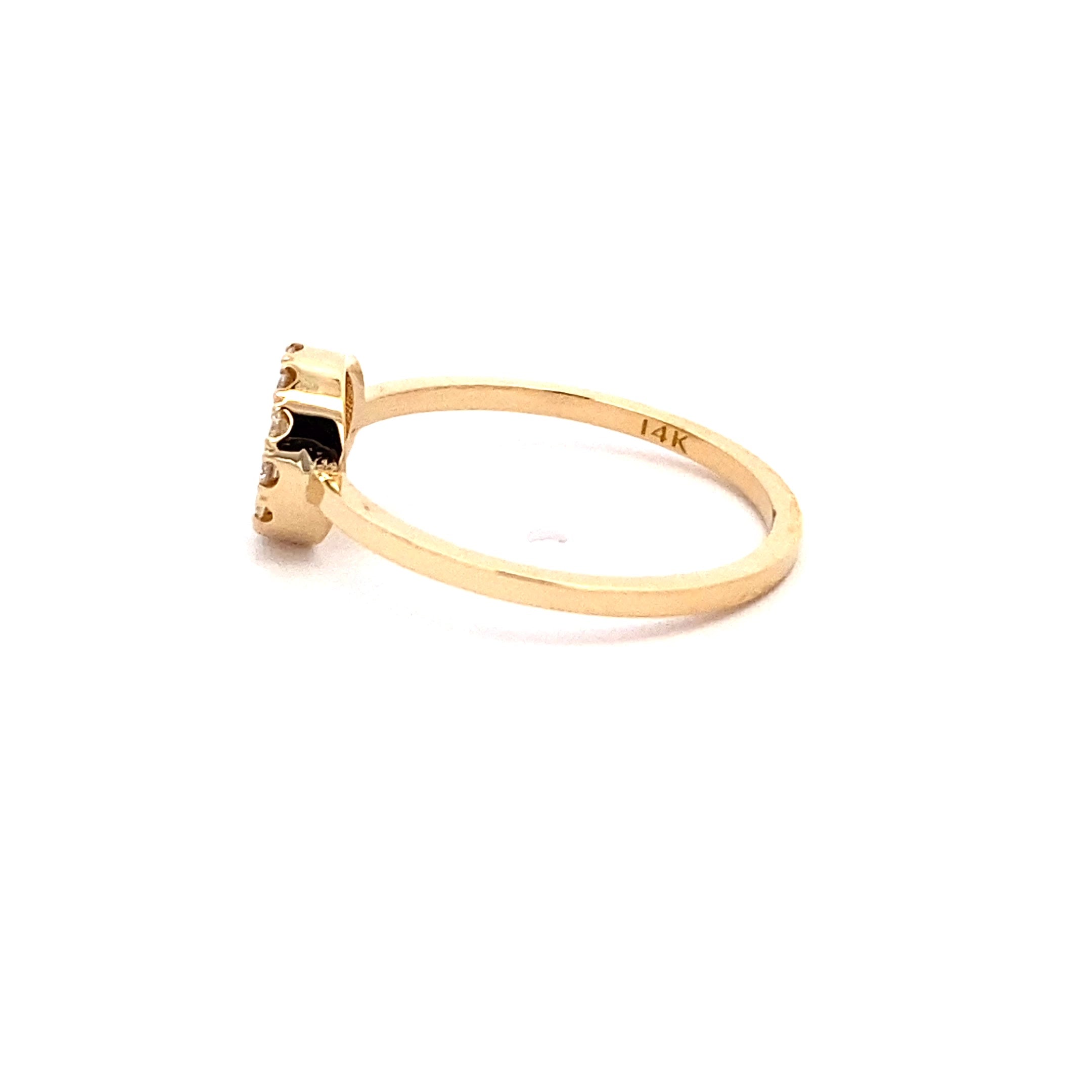 14K Gold Round Surface Elegance Diamond Ring(0.23ct) - dagatchi.com