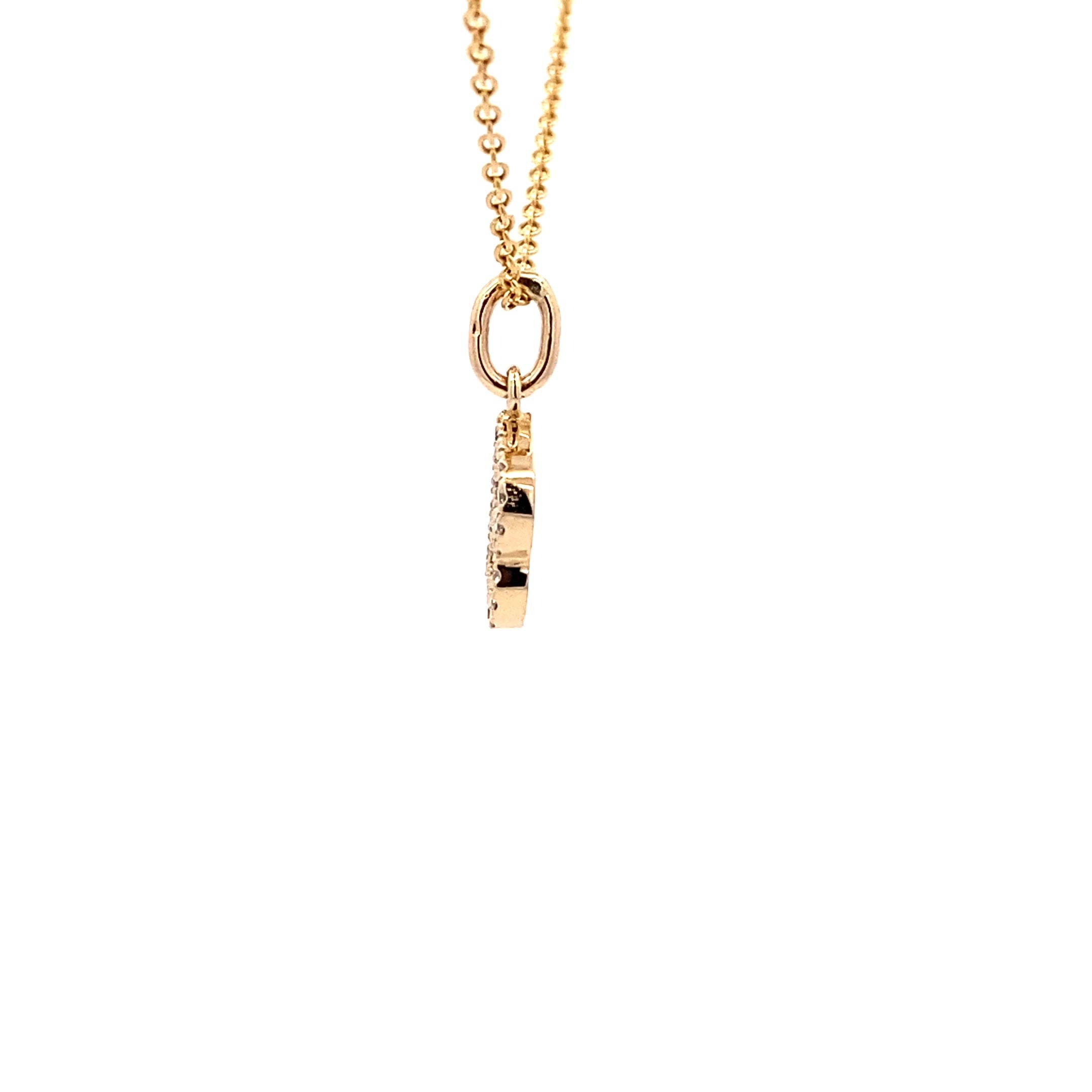 14K Gold Diamond Initial Pendant B(0.08ct) - dagatchi.com