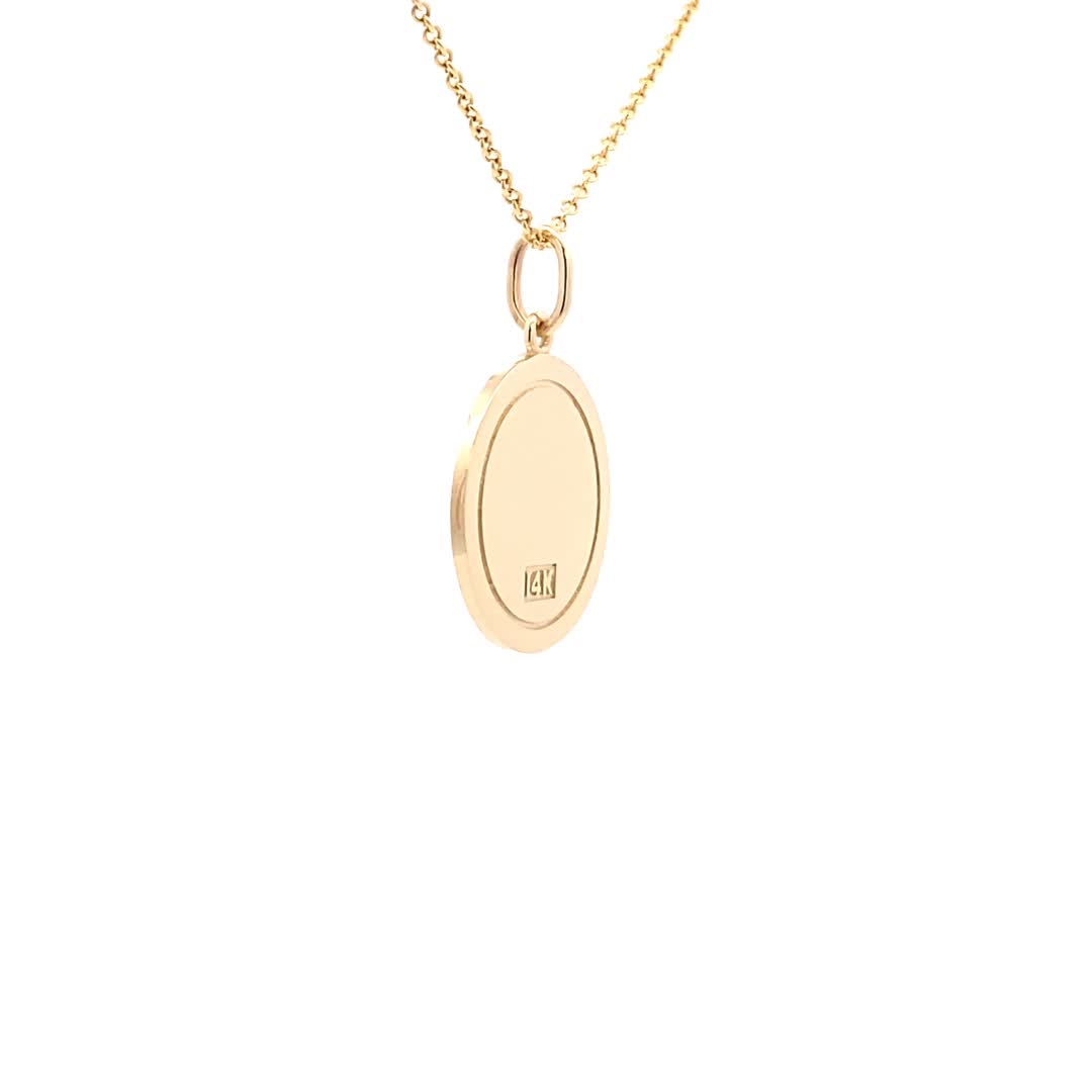 14K  Gold 18mm Zodiac Sign Gemini Pendant - dagatchi.com