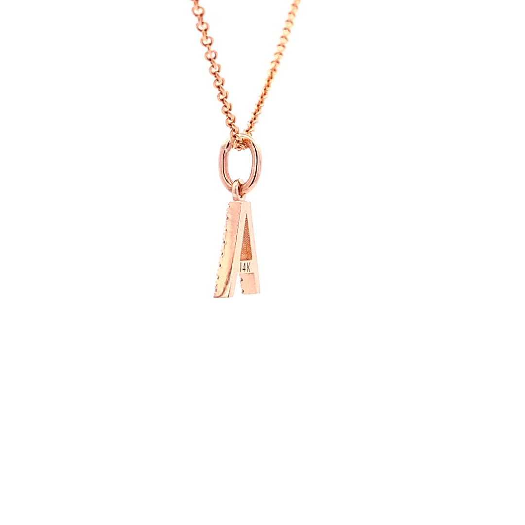 14K Gold Diamond Initial  Pendant A(0.07ct) - dagatchi.com