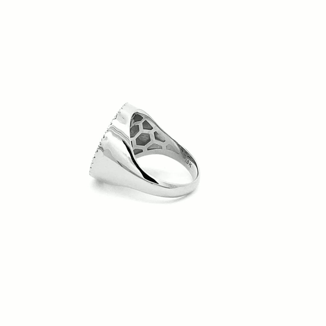 14K Gold 18mm Diamond Zodiac Sign Leo Ring(0.45ct) - dagatchi.com