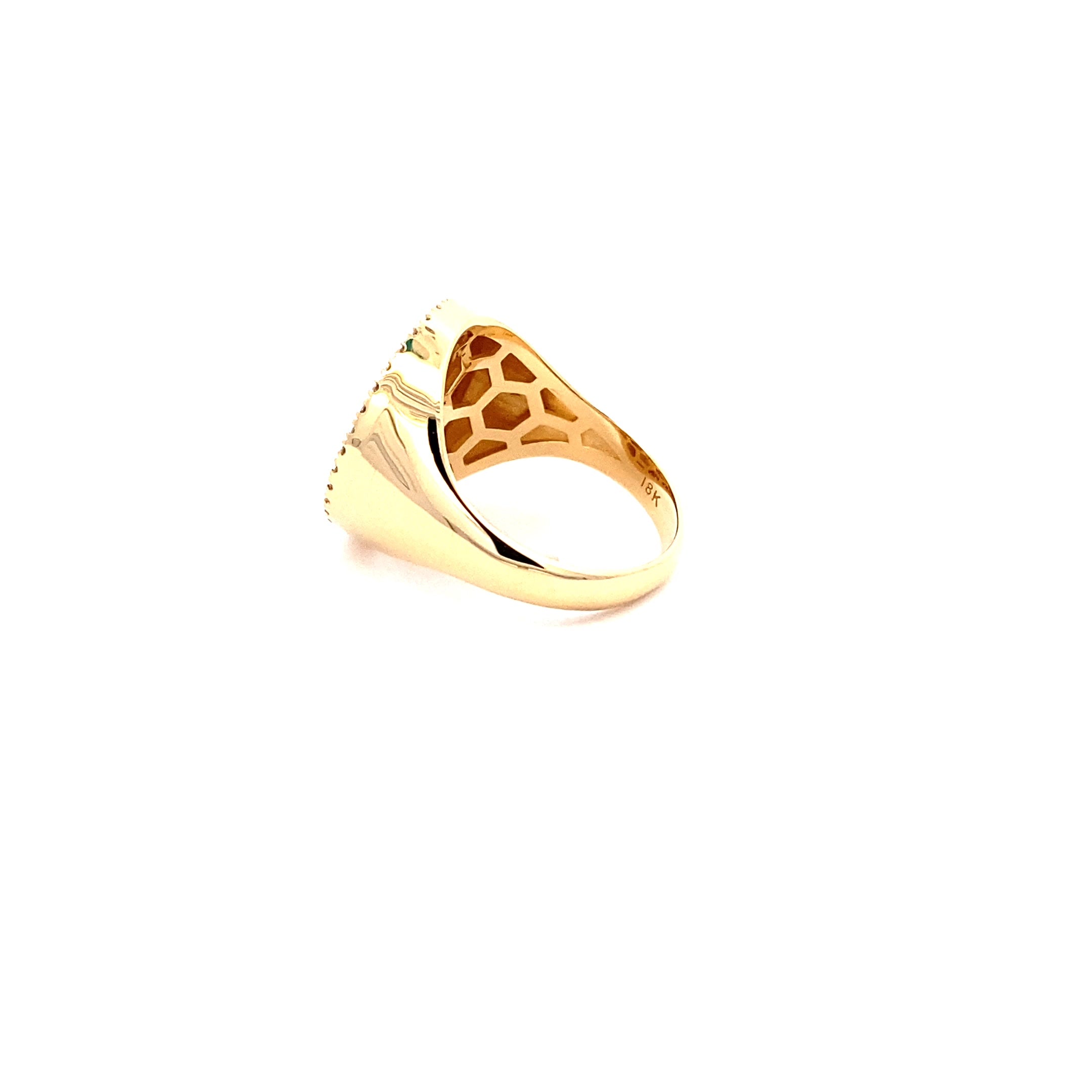 14K Gold 18mm Diamond Zodiac Sign Capricorn Ring(0.45ct) - dagatchi.com