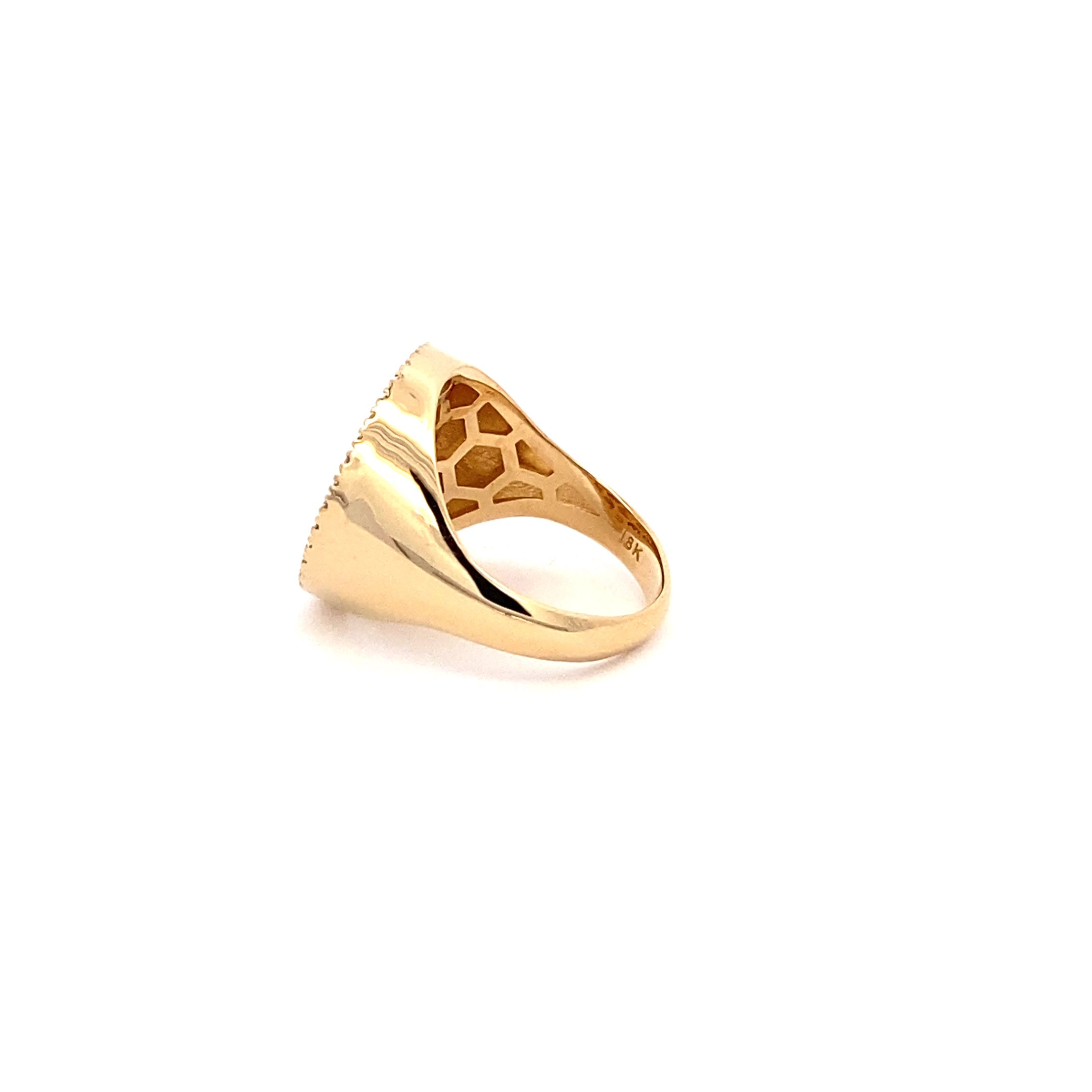14K Gold 18mm Diamond Zodiac Sign Leo Ring(0.45ct) - dagatchi.com