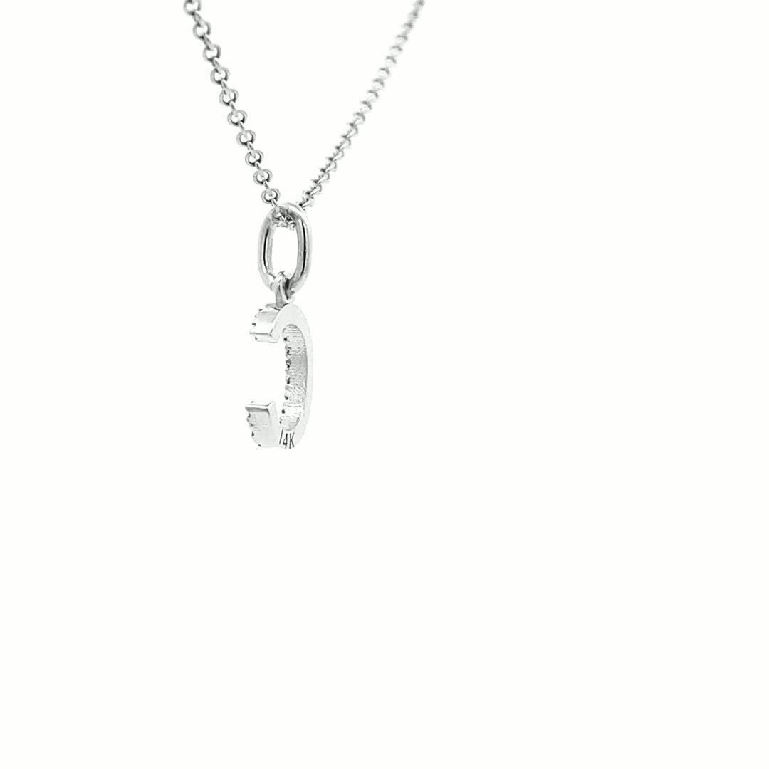 14K Gold Initial Diamond Pendant C(0.06ct) - dagatchi.com