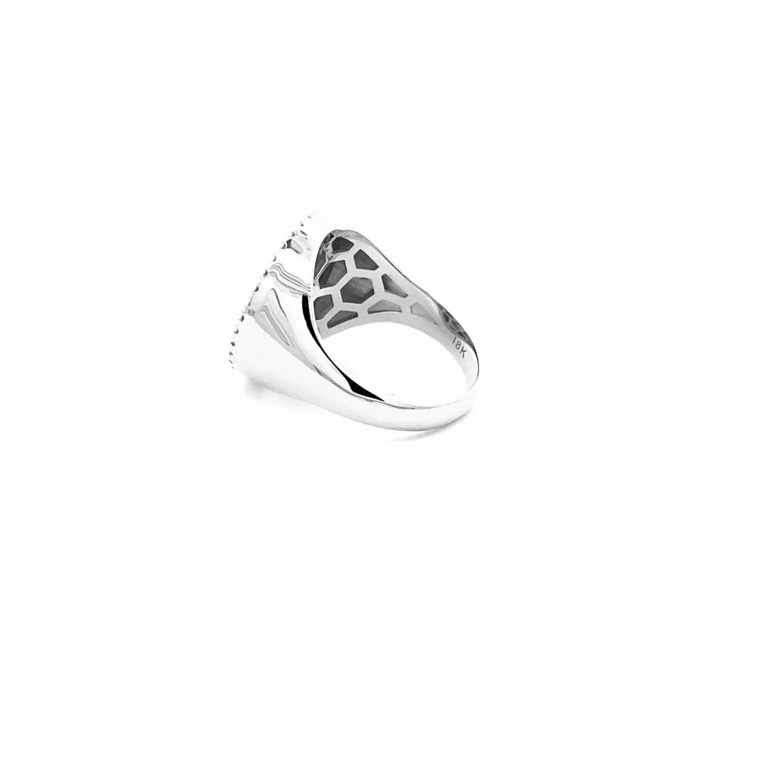 14K Gold 18mm Diamond Zodiac Sign Pisces Ring(0.45ct) - dagatchi.com