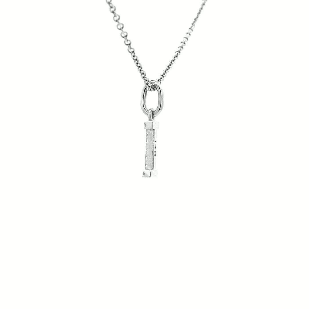 14K Gold Initial Diamond Pendant I(0.04ct) - dagatchi.com