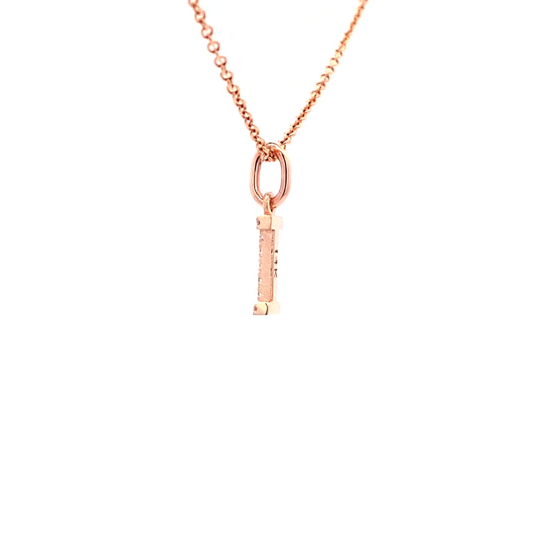 14K Gold Initial Diamond Pendant I(0.04ct) - dagatchi.com