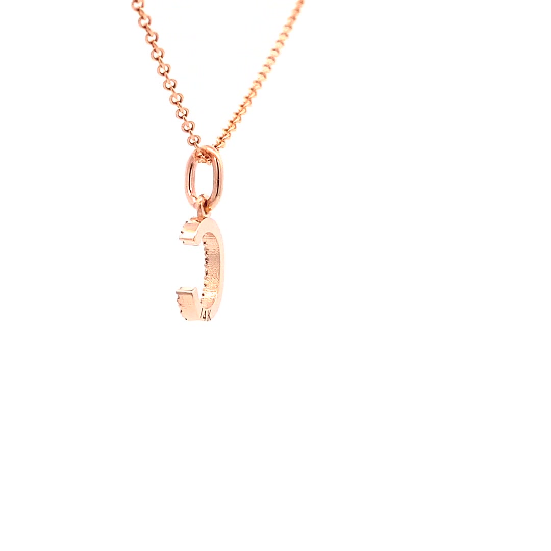 14K Gold Initial Diamond Pendant C(0.06ct) - dagatchi.com