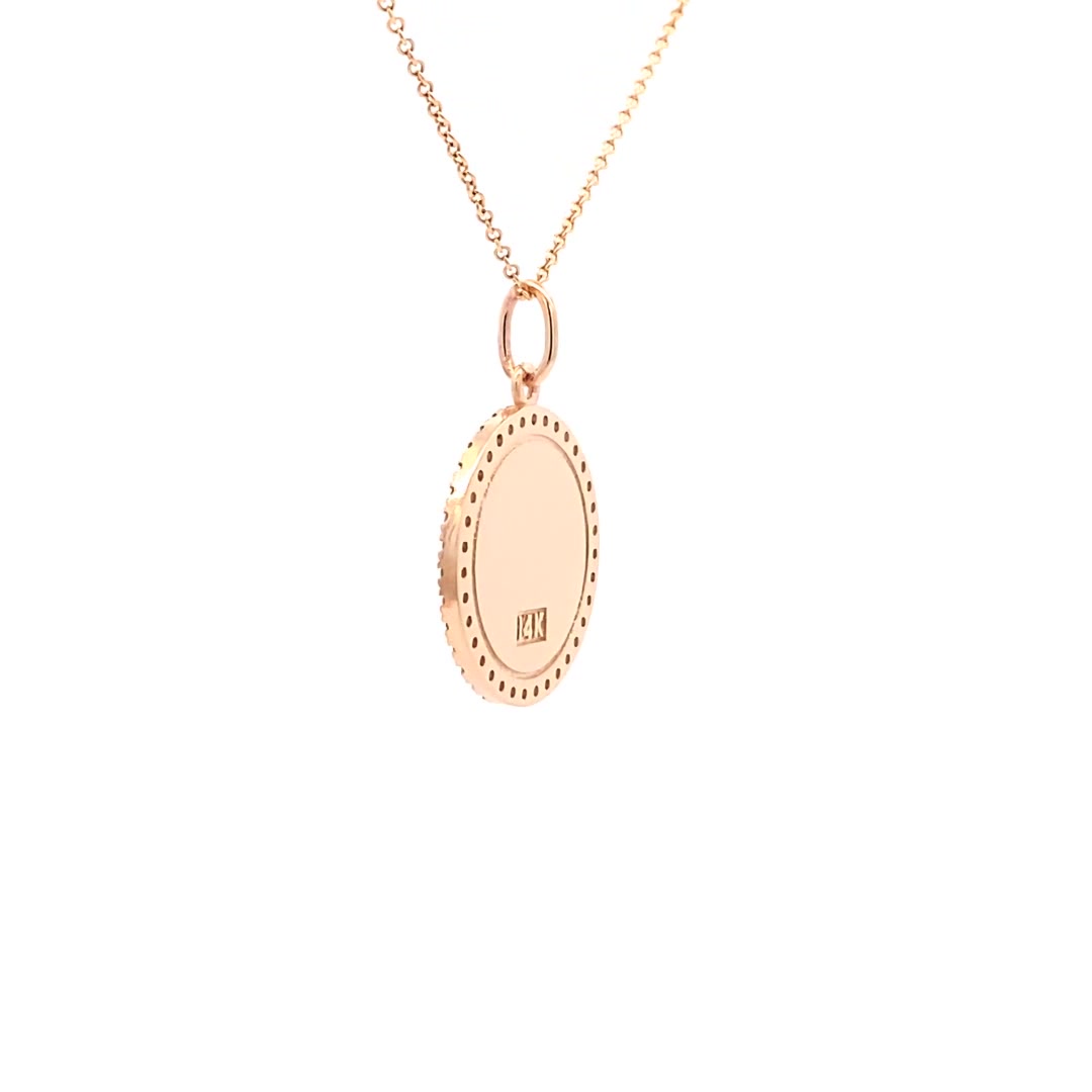 14K Gold 18mm Zodiac Sign Capricorn  Diamond  Pendants(0.45ct) - dagatchi.com