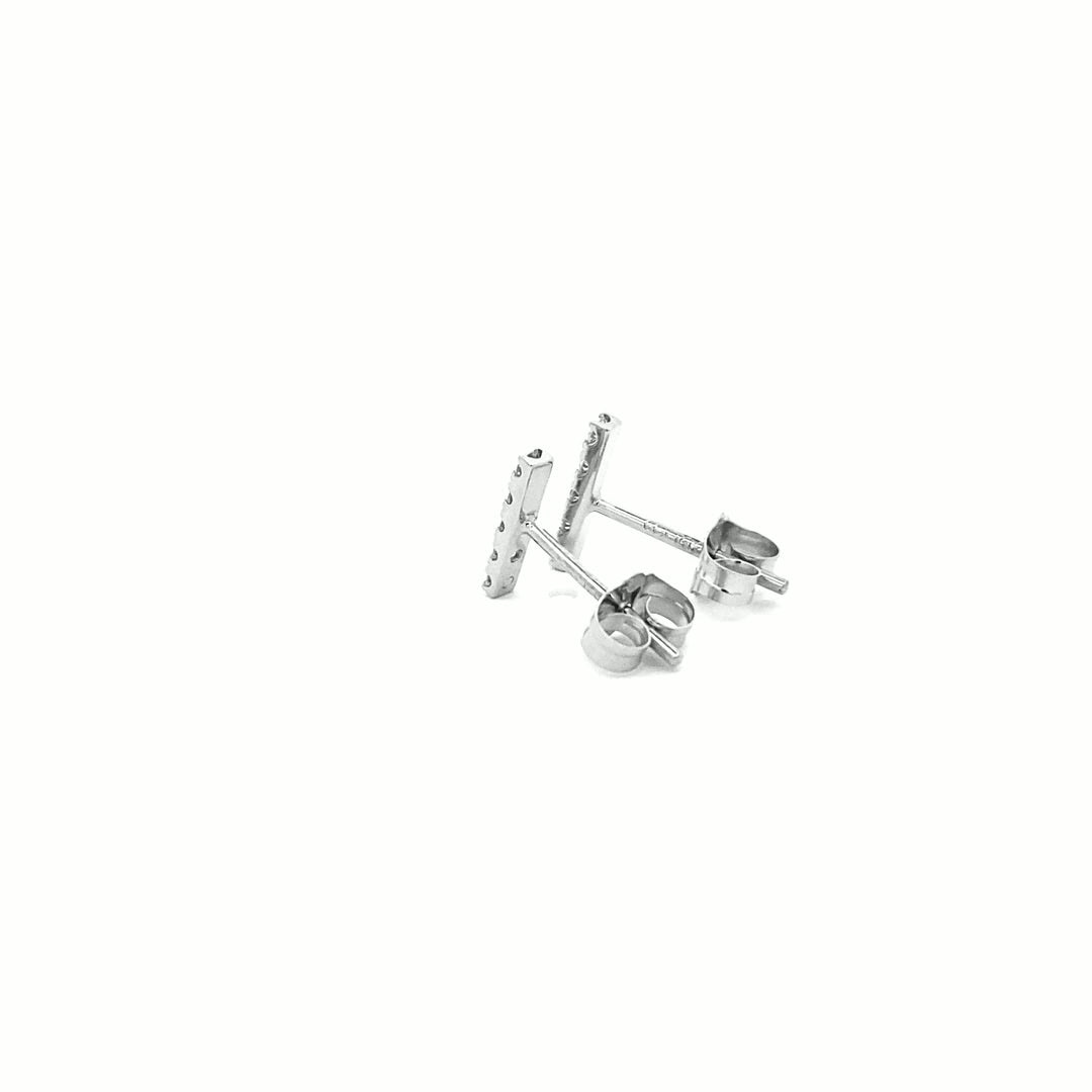 14K Gold 10-Diamond Bar Earrings (0.21ct) - dagatchi.com