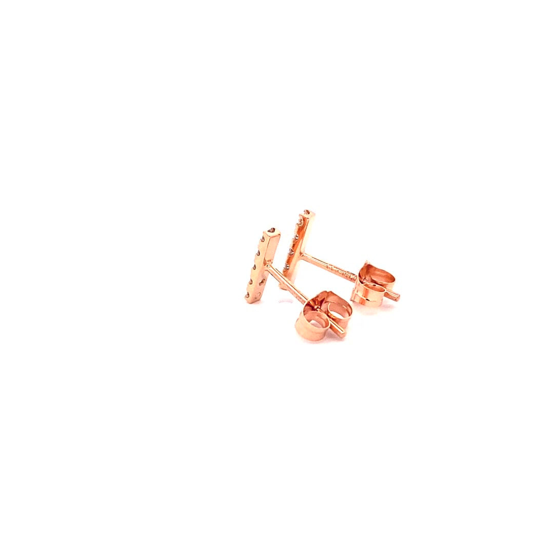 14K Gold 10-Diamond Bar Earrings (0.21ct) - dagatchi.com