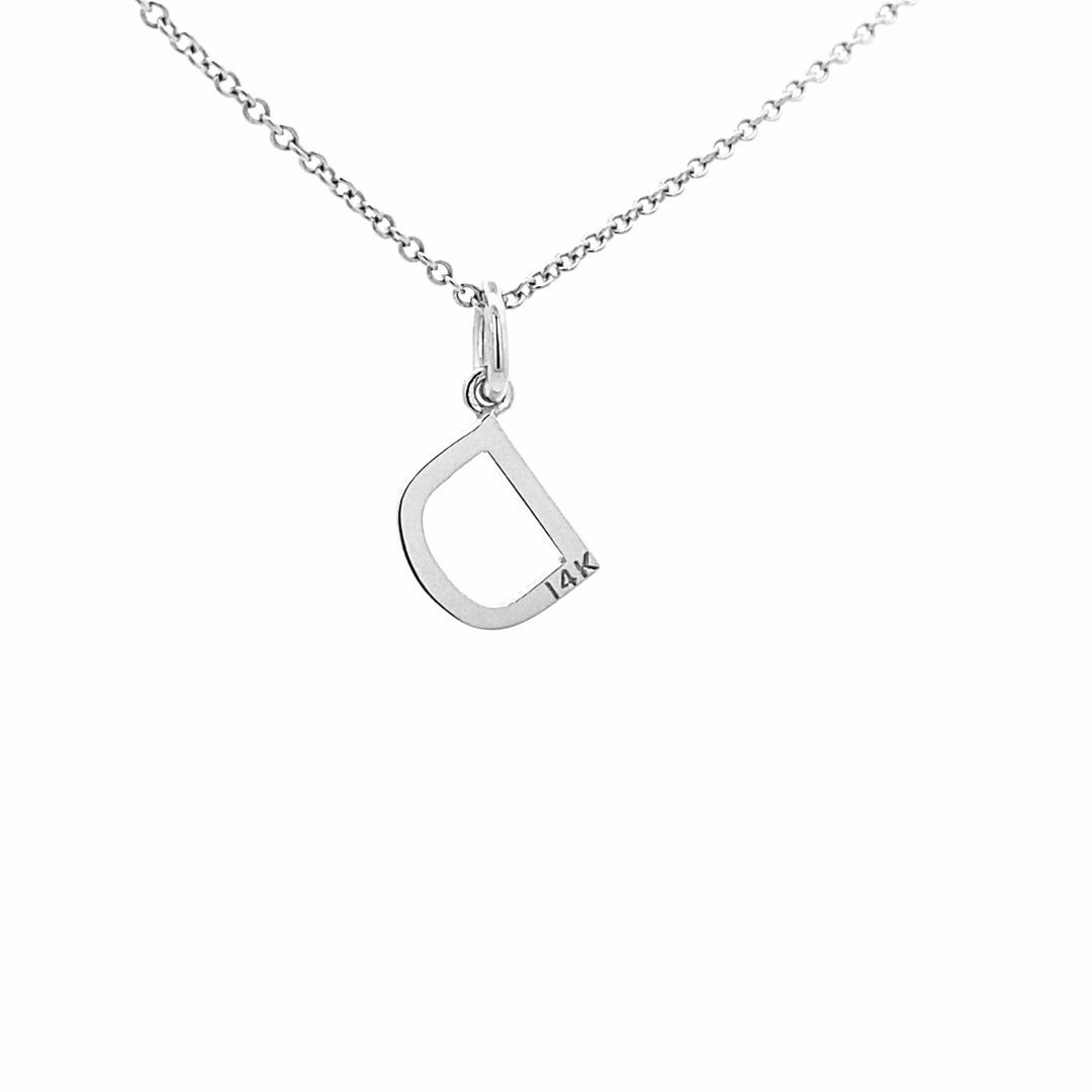 14K Gold Initial Diamond Pendant D(0.08ct) - dagatchi.com