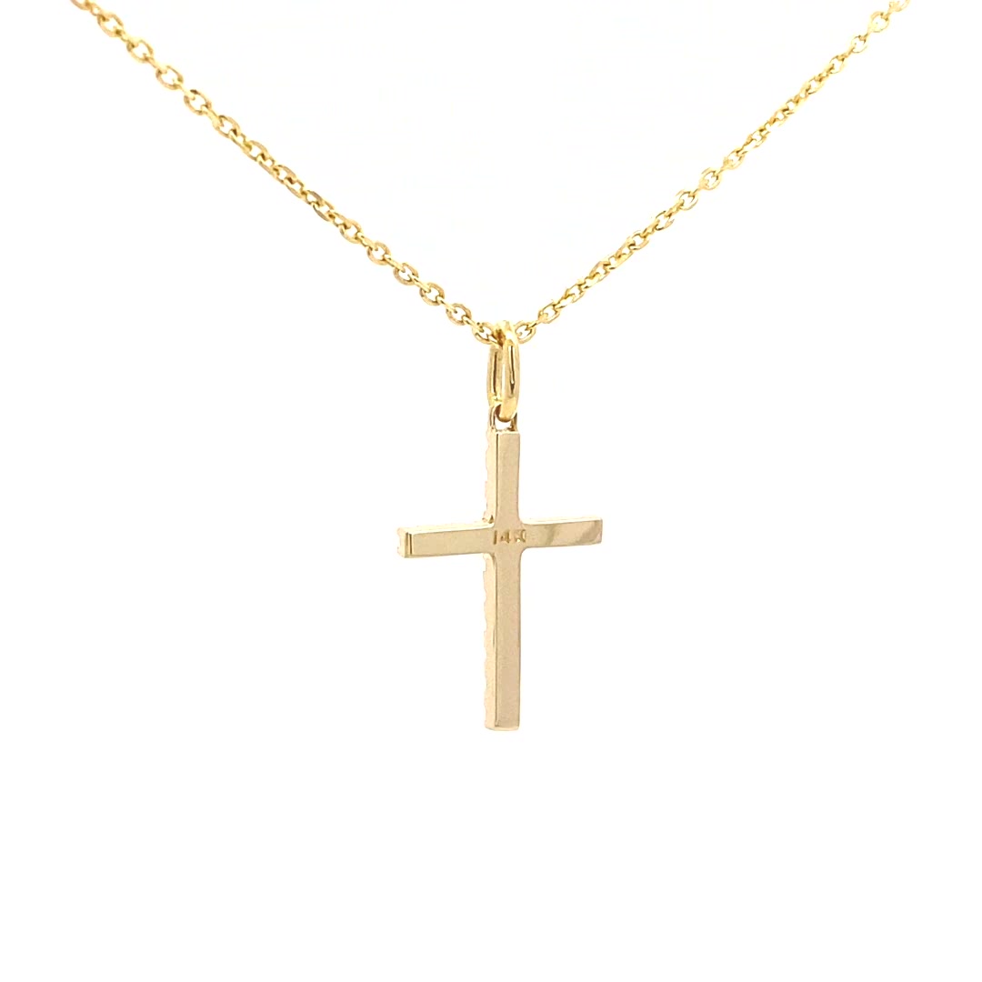 14K Gold 16 Diamond Cross Pendant(0.18ct) - dagatchi.com