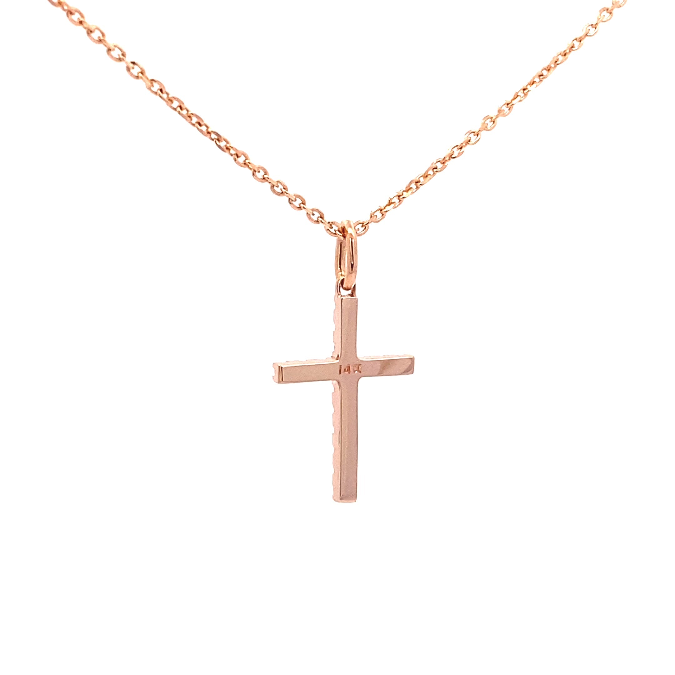 14K Gold 16 Diamond Cross Pendant(0.18ct) - dagatchi.com