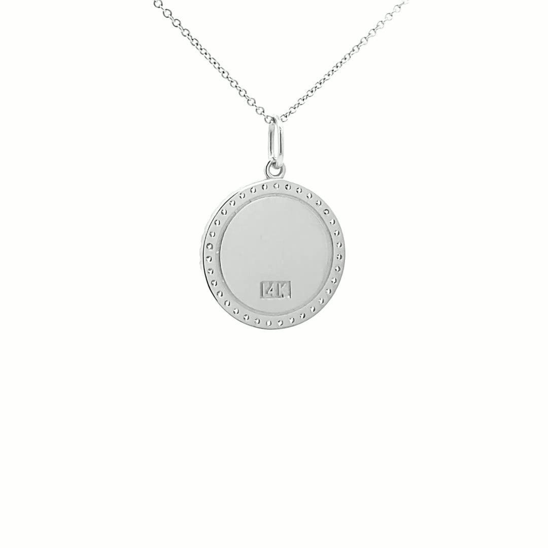 14K Gold 18mm Zodiac Sign Aquarius  Diamond  Pendants(0.45ct) - dagatchi.com