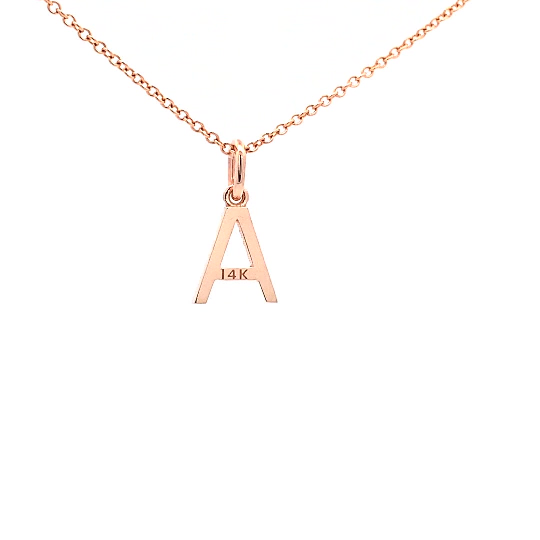 14K Gold Diamond Initial  Pendant A(0.07ct) - dagatchi.com