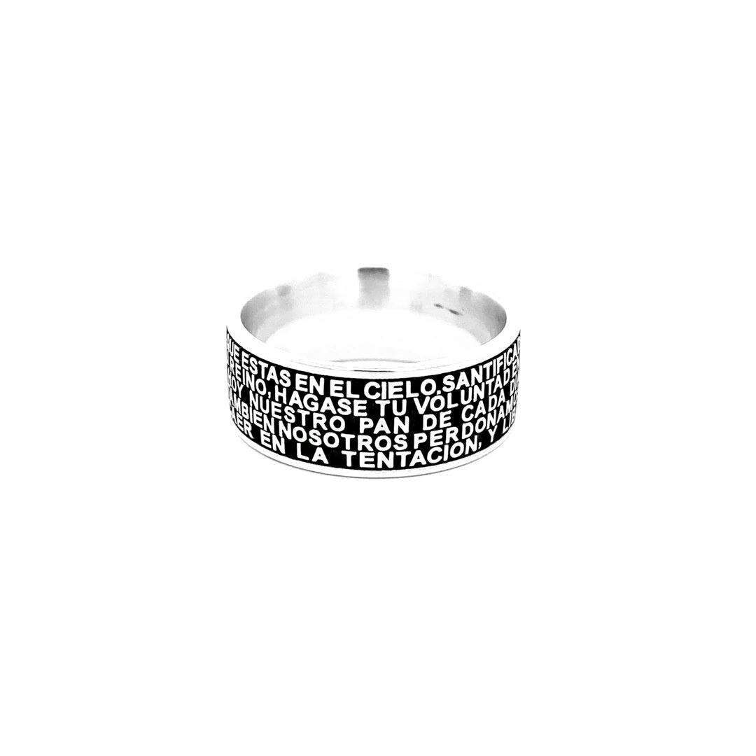 Spanish Lord's Prayer Diamond Ring in Sterling Silver(0.07ct) - dagatchi.com