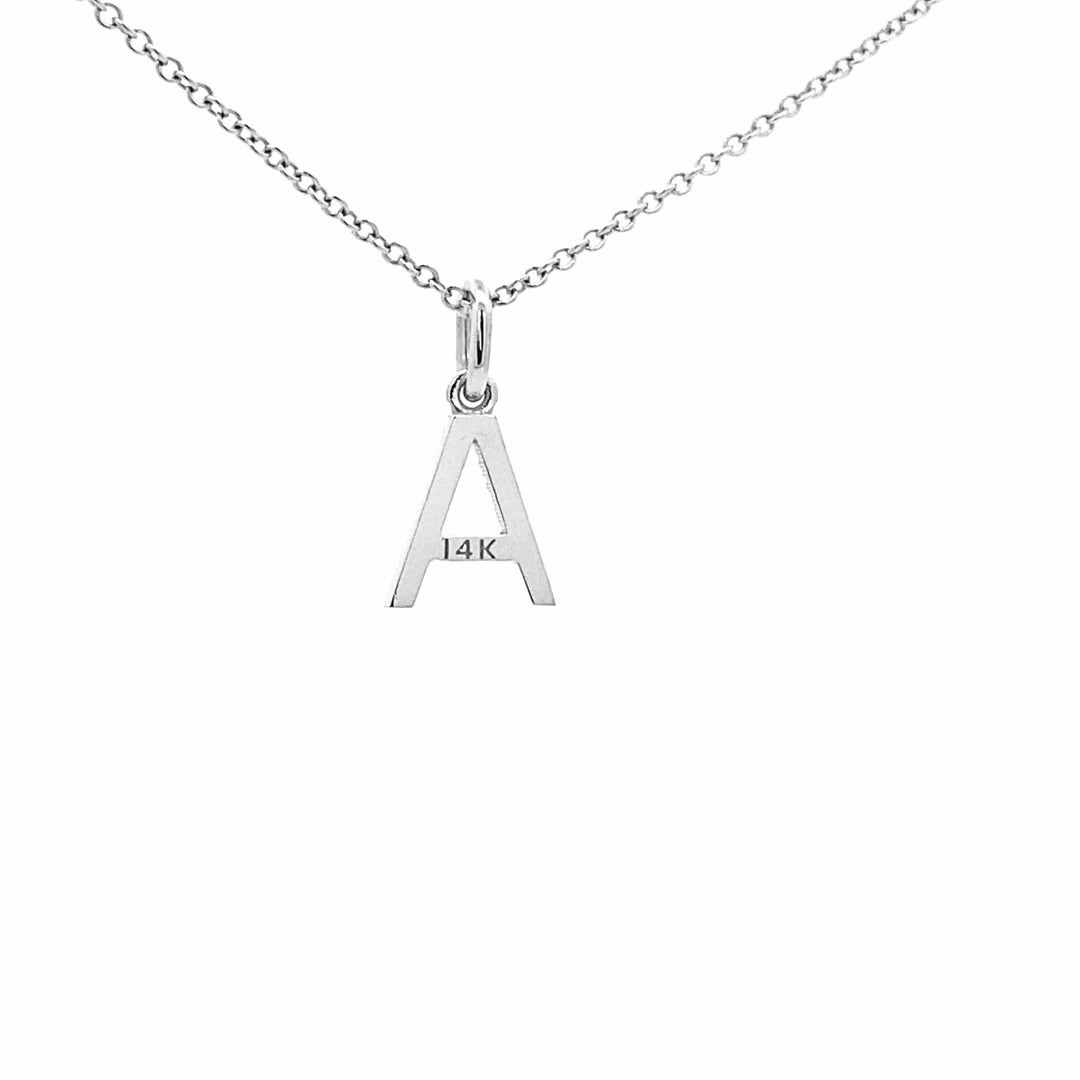 14K Gold Diamond Initial  Pendant A(0.07ct) - dagatchi.com
