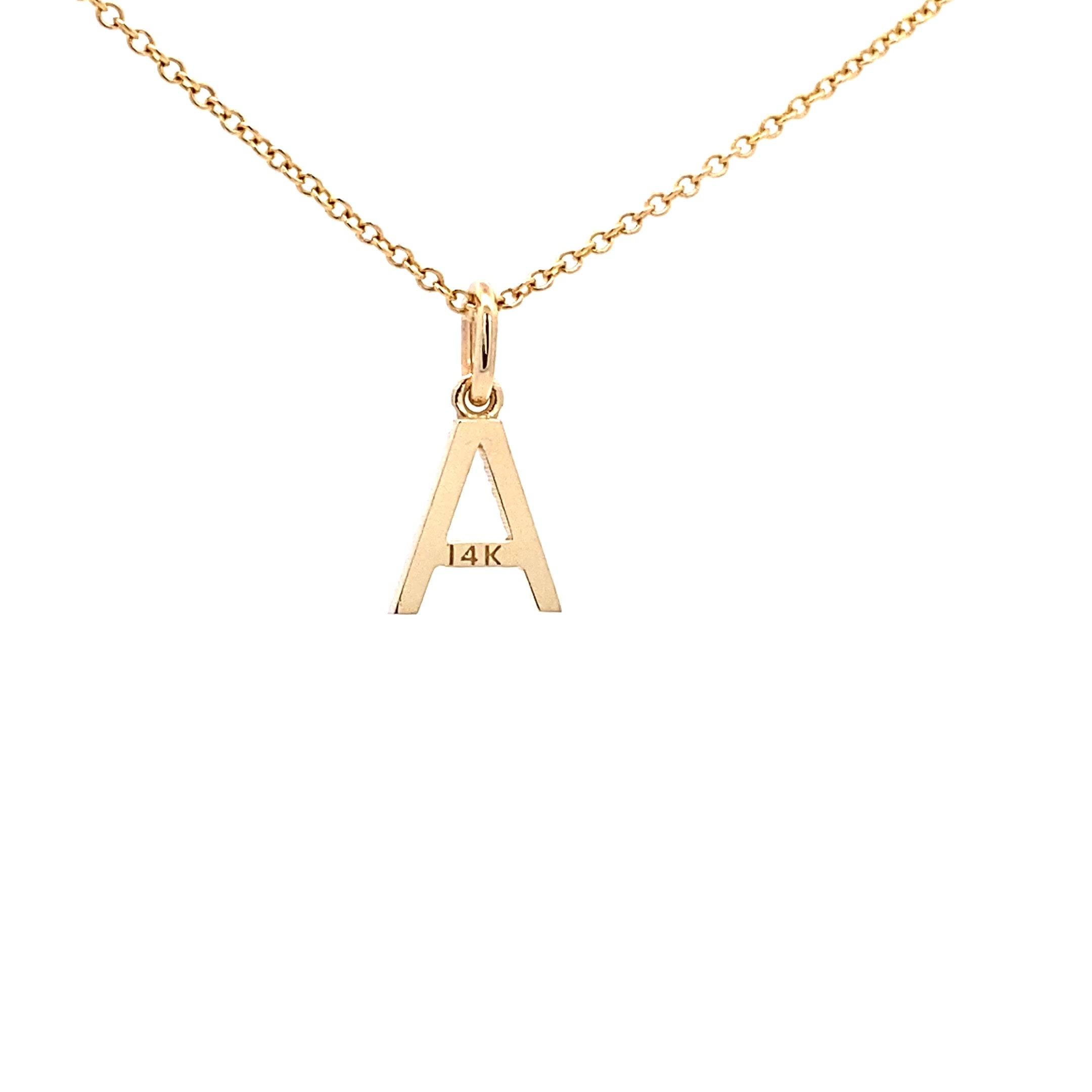 14K Gold Diamond Initial  Pendant A(0.07ct) - dagatchi.com