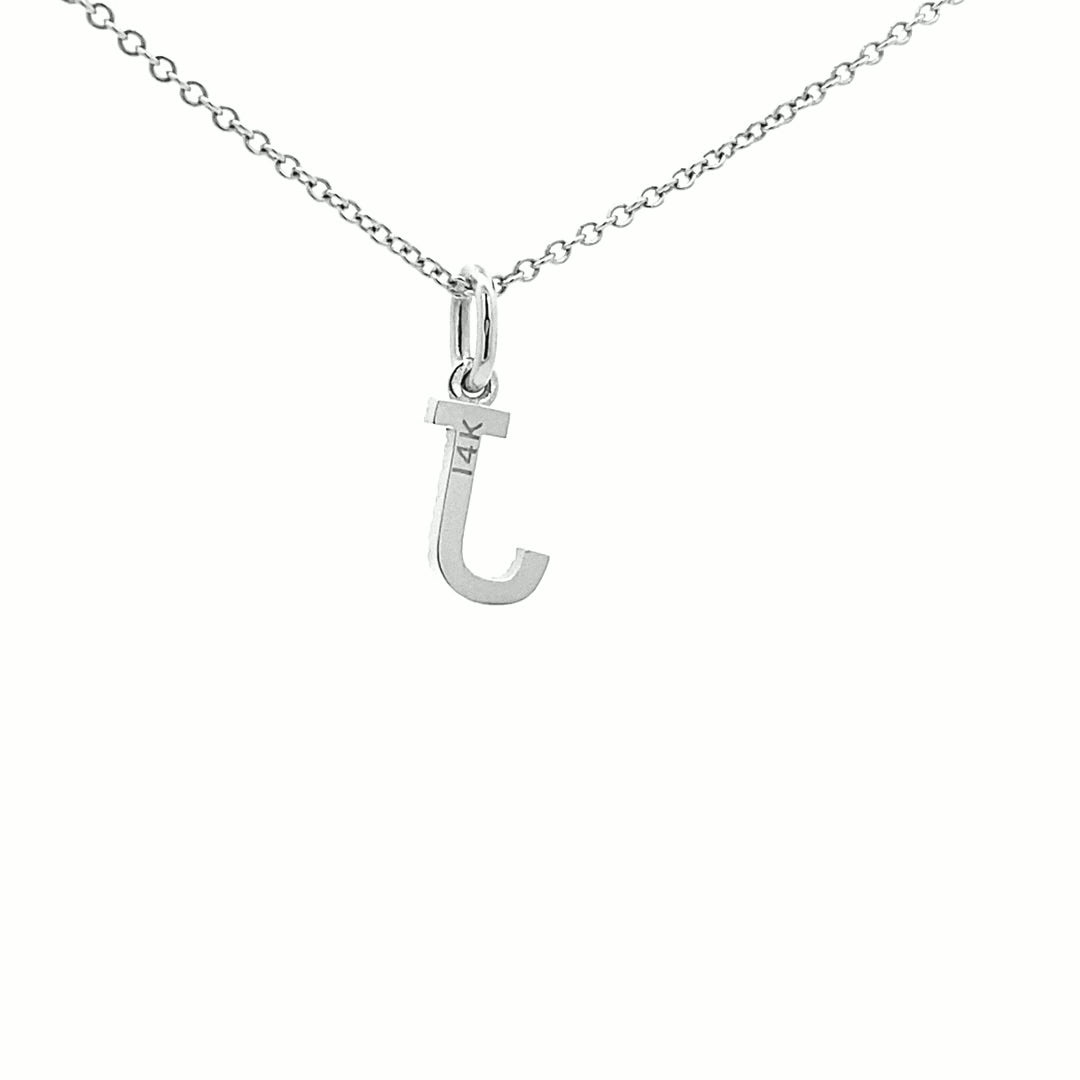 14K Gold Initial Diamond Pendant J(0.05ct) - dagatchi.com
