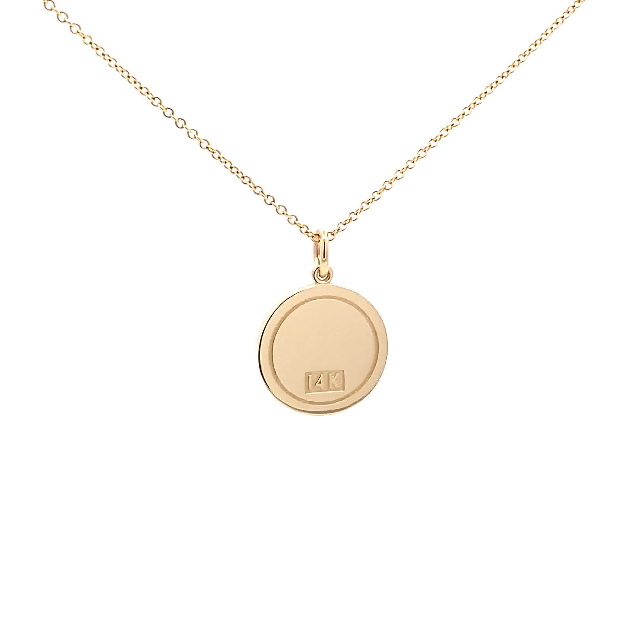 14K Gold 13mm Zodiac Sign Pisces Pendant - dagatchi.com