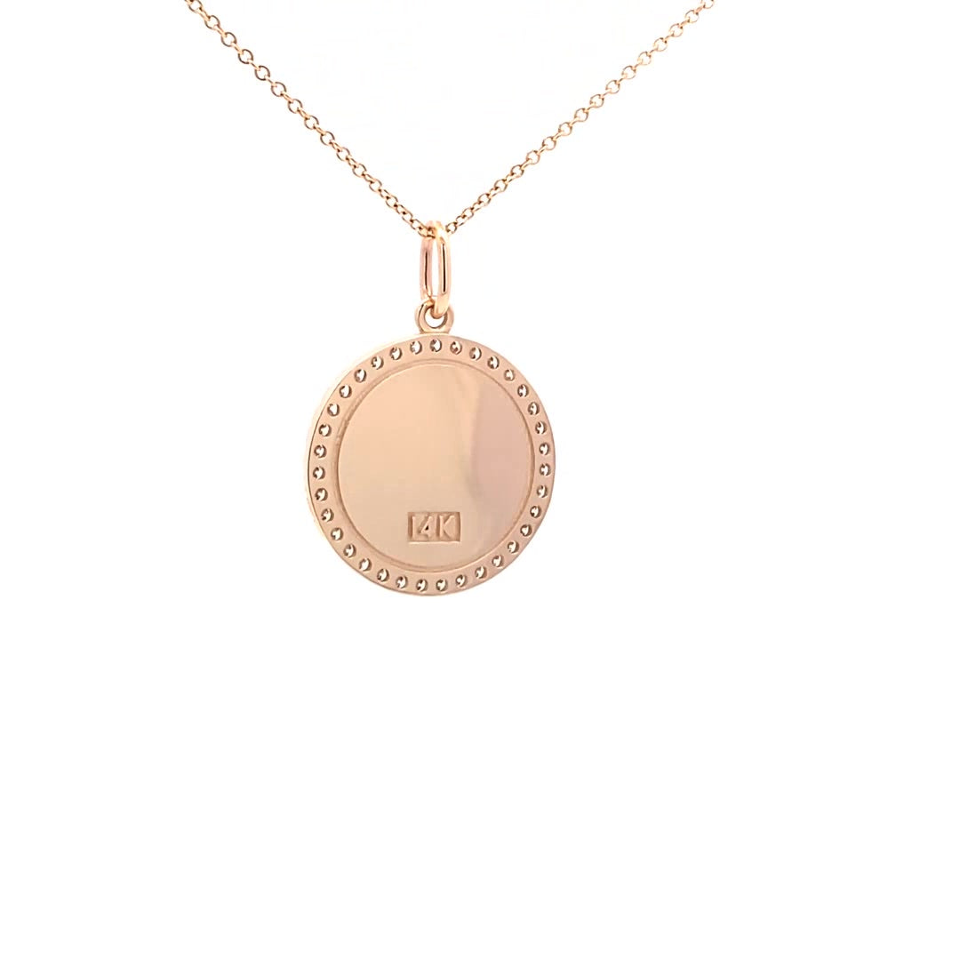 14K Gold 18mm Zodiac Sign Pisces  Diamond  Pendants(0.45ct) - dagatchi.com