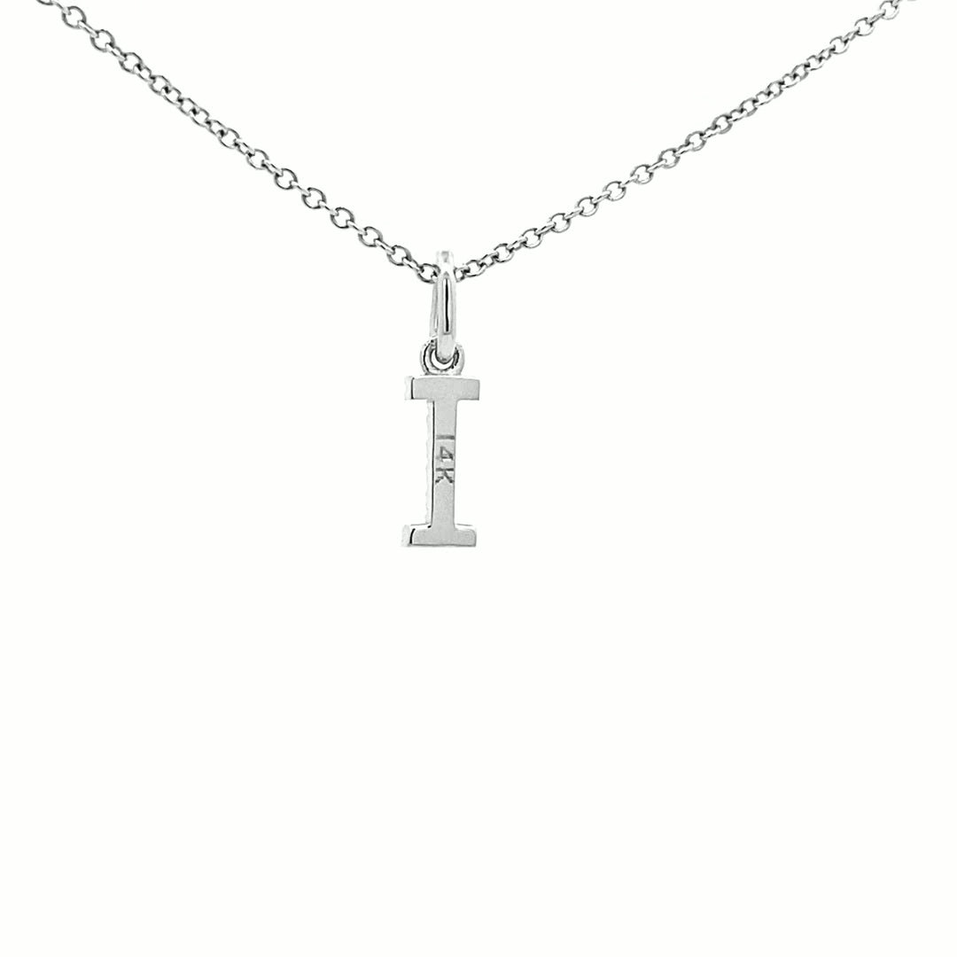 14K Gold Initial Diamond Pendant I(0.04ct) - dagatchi.com