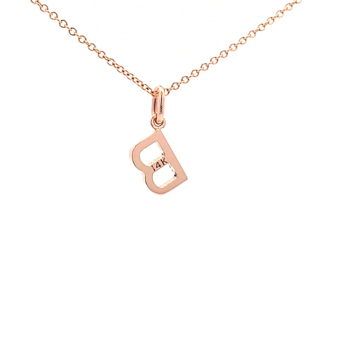 14K Gold Diamond Initial Pendant B(0.08ct) - dagatchi.com