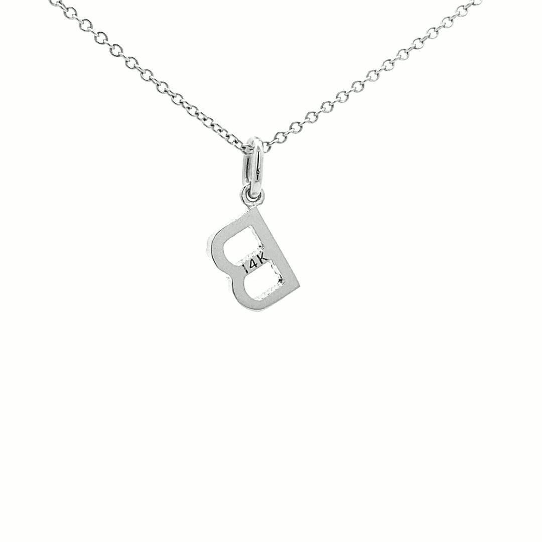 14K Gold Diamond Initial Pendant B(0.08ct) - dagatchi.com
