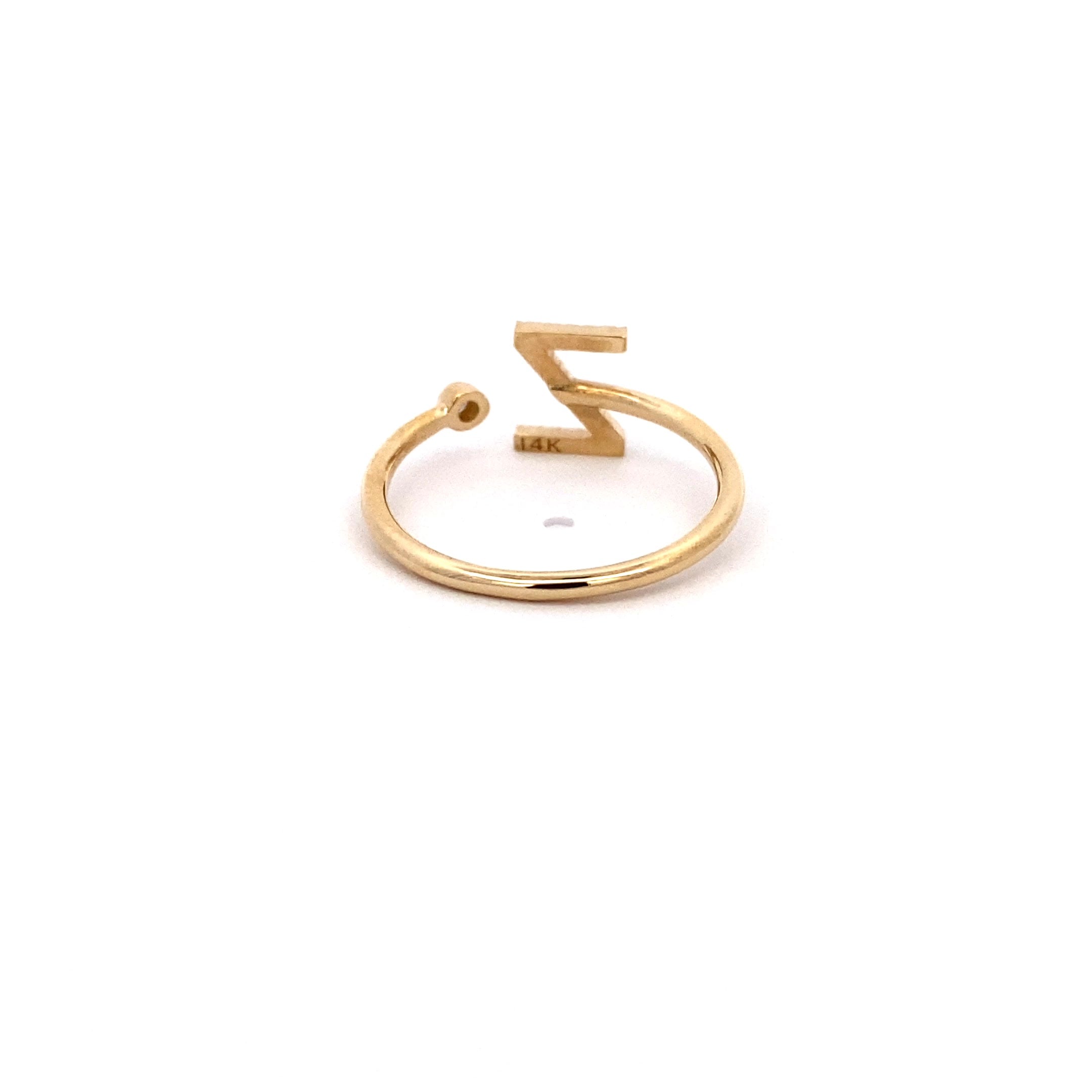 14K Gold Diamond Initial Ring Z(0.09ct) - dagatchi.com