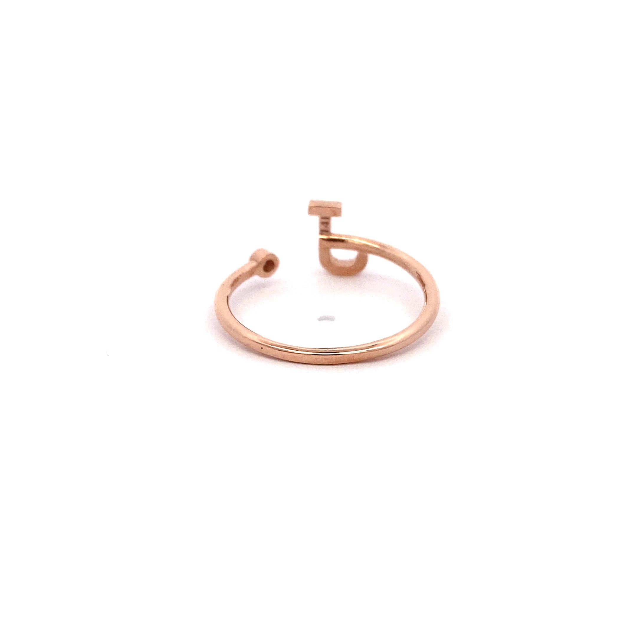 14K Gold Diamond Initial Ring J(0.07ct) - dagatchi.com