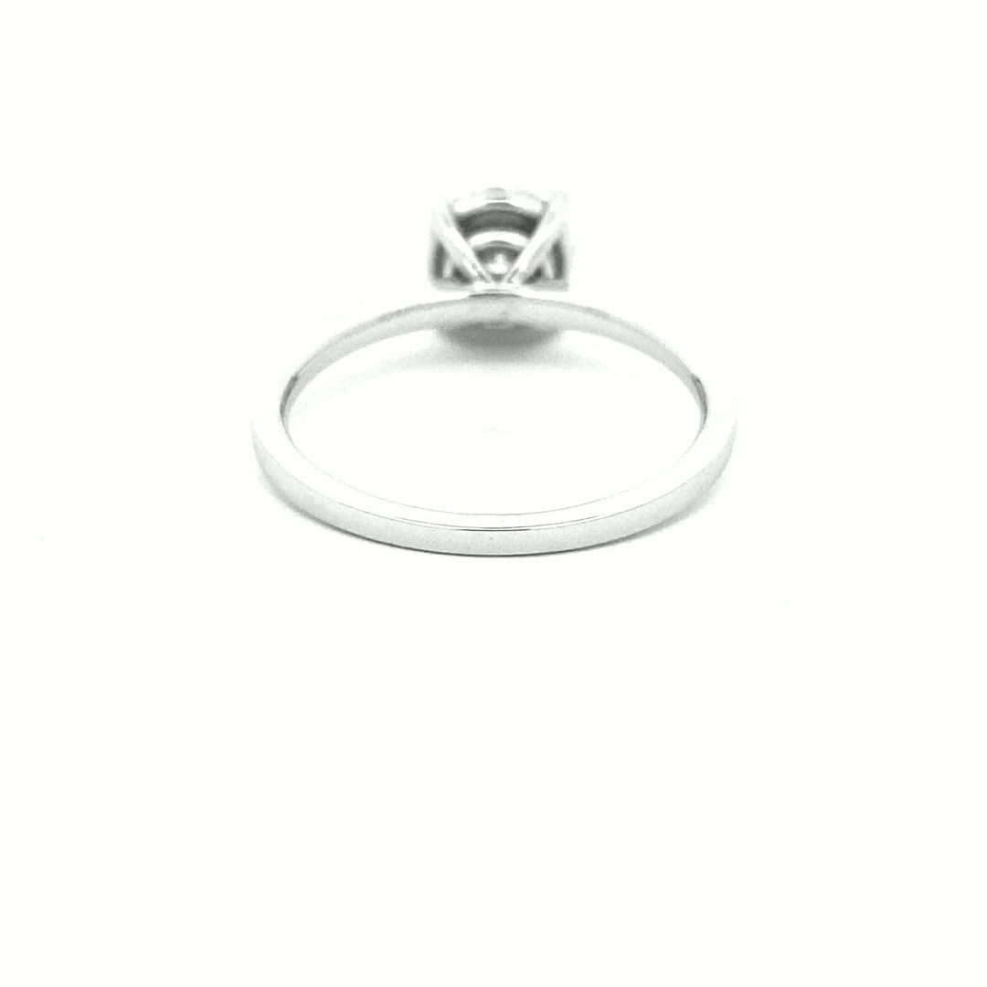 14K White Gold Diamond Round Cluster Solitaire Ring(0.39ct) - dagatchi.com