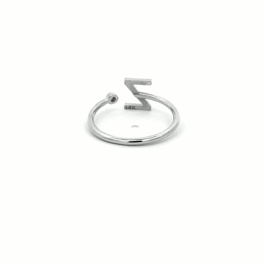 14K Gold Diamond Initial Ring Z(0.09ct) - dagatchi.com