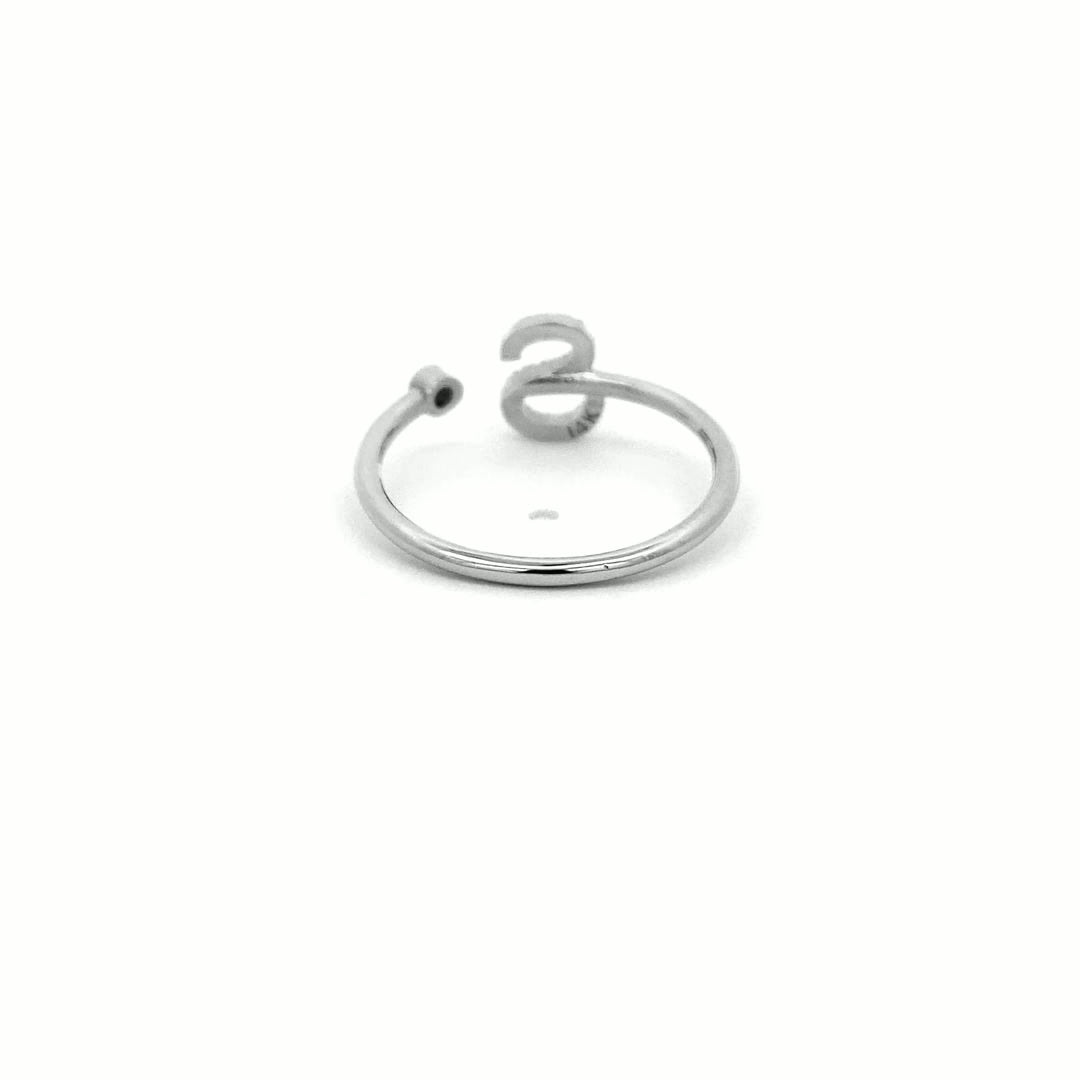 14K Gold Diamond Initial Ring S(0.09ct) - dagatchi.com
