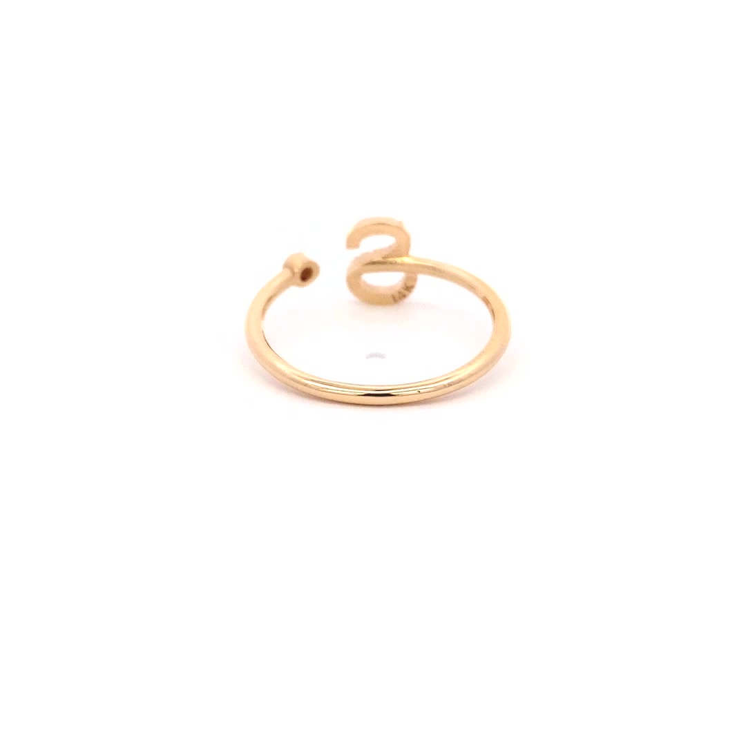 14K Gold Diamond Initial Ring S(0.09ct) - dagatchi.com