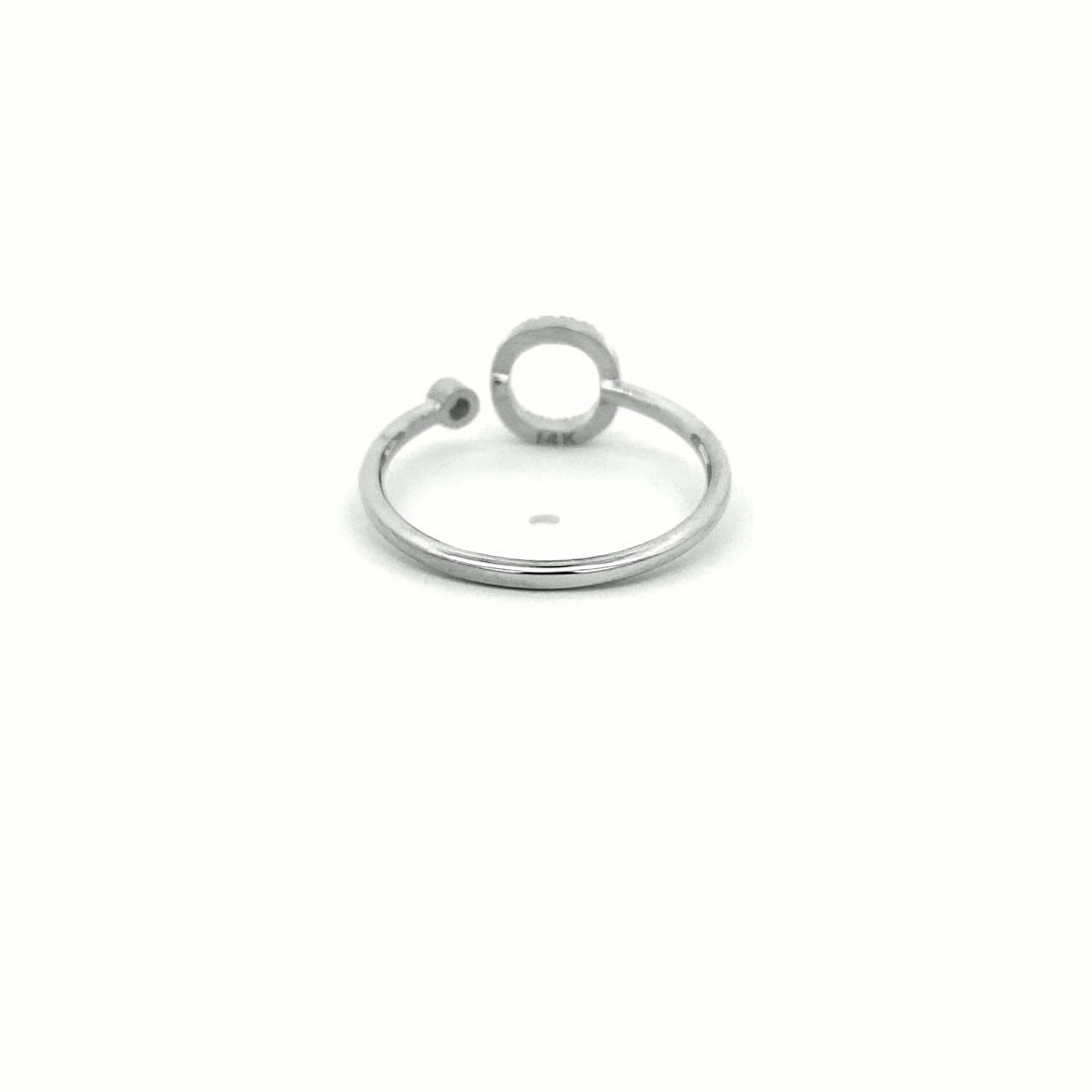 14K Gold Diamond Initial Ring O(0.09ct) - dagatchi.com