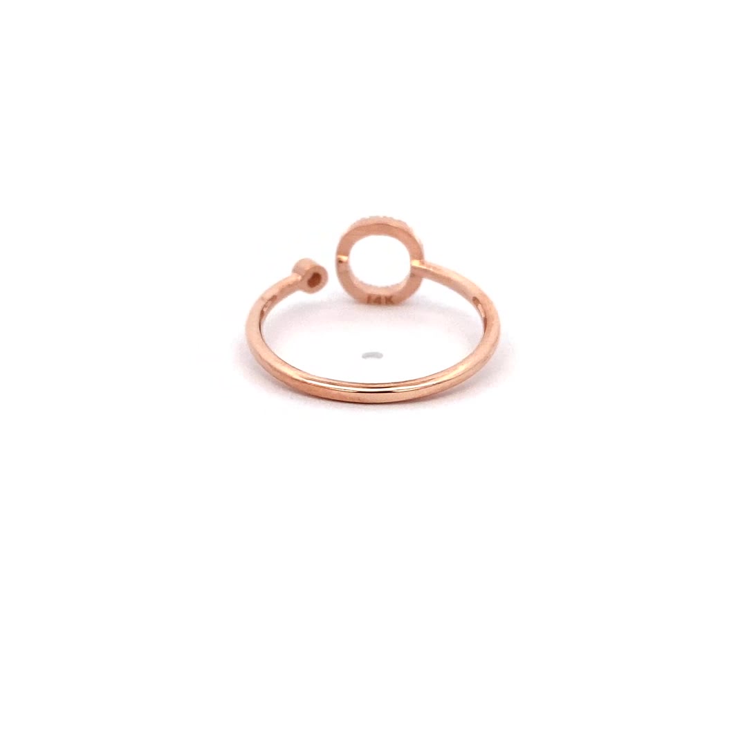 14K Gold Diamond Initial Ring O(0.09ct) - dagatchi.com