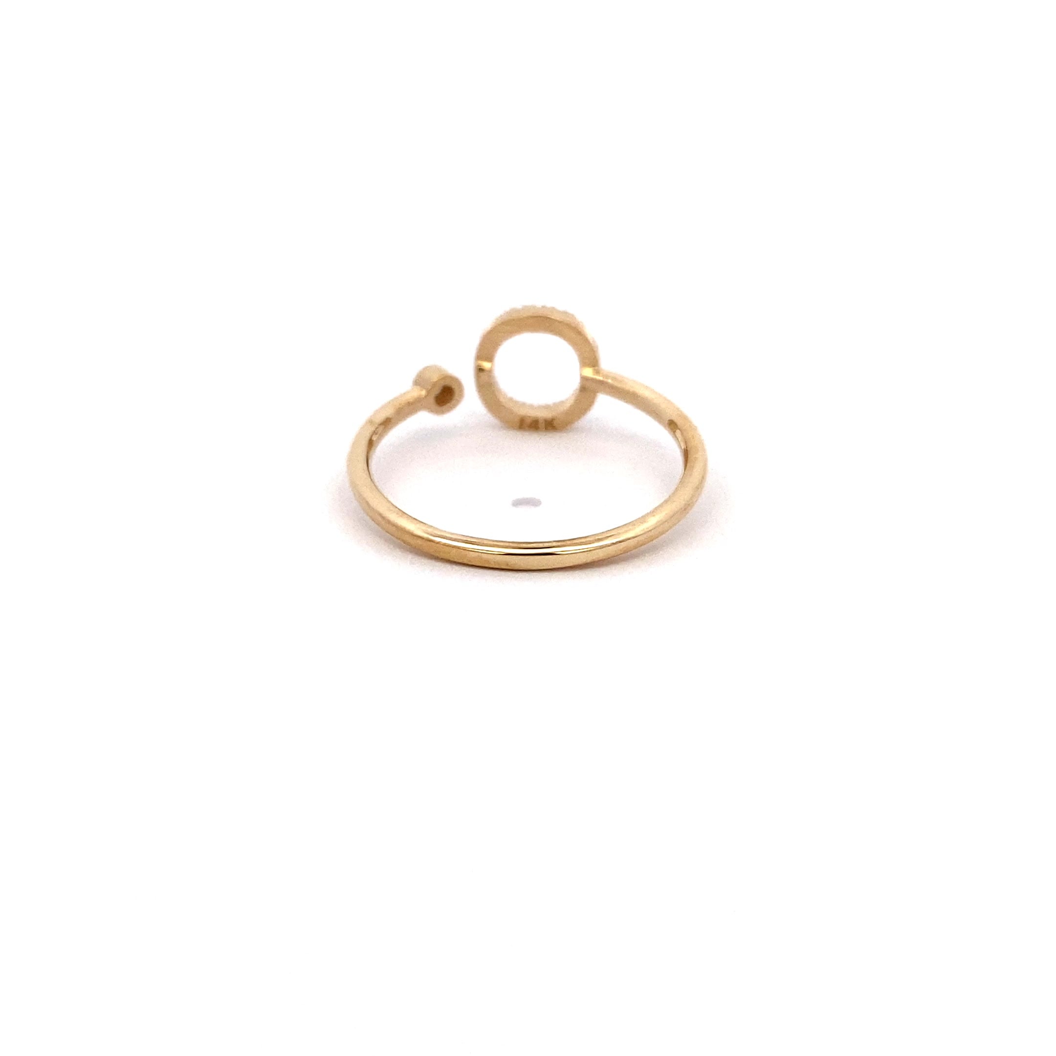 14K Gold Diamond Initial Ring O(0.09ct) - dagatchi.com