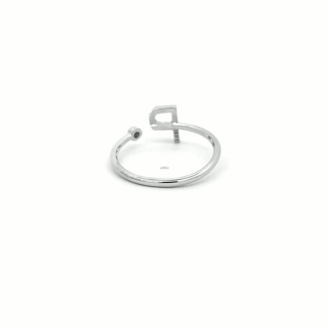 14K Gold Diamond Initial Ring P(0.08ct) - dagatchi.com