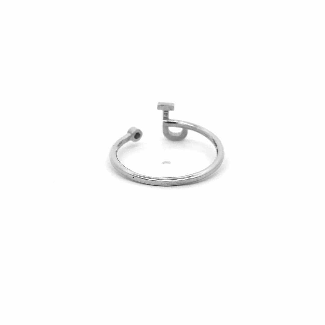 14K Gold Diamond Initial Ring J(0.07ct) - dagatchi.com